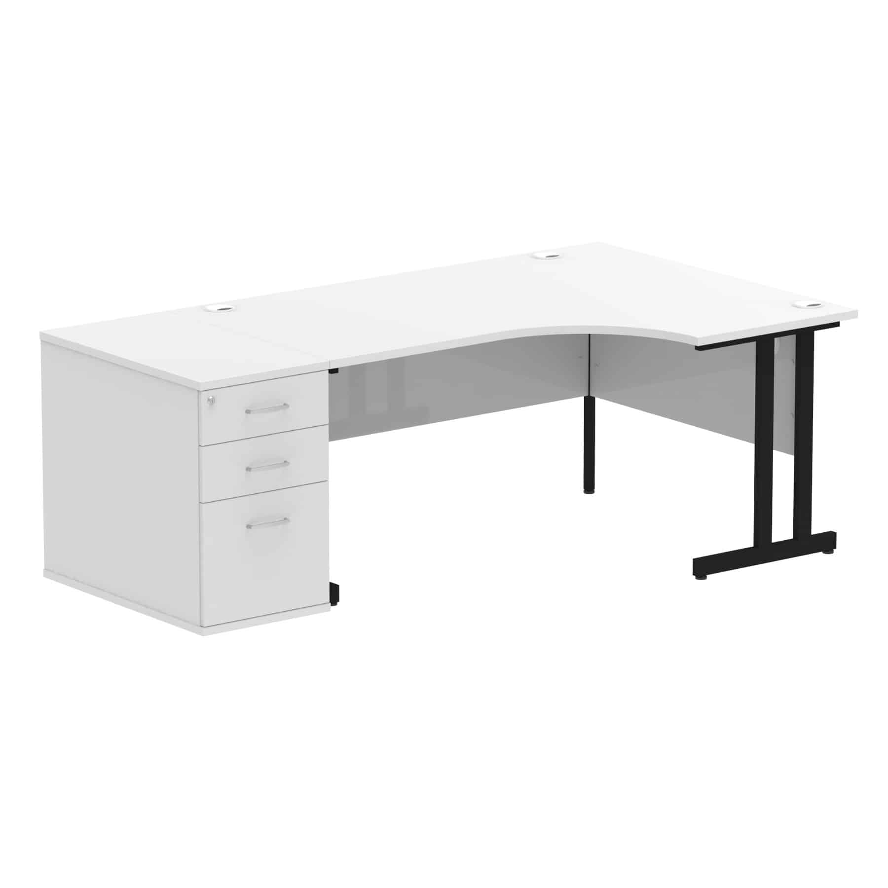 Impulse 1600mm Cantilever Right Crescent Desk Workstation - Image 34