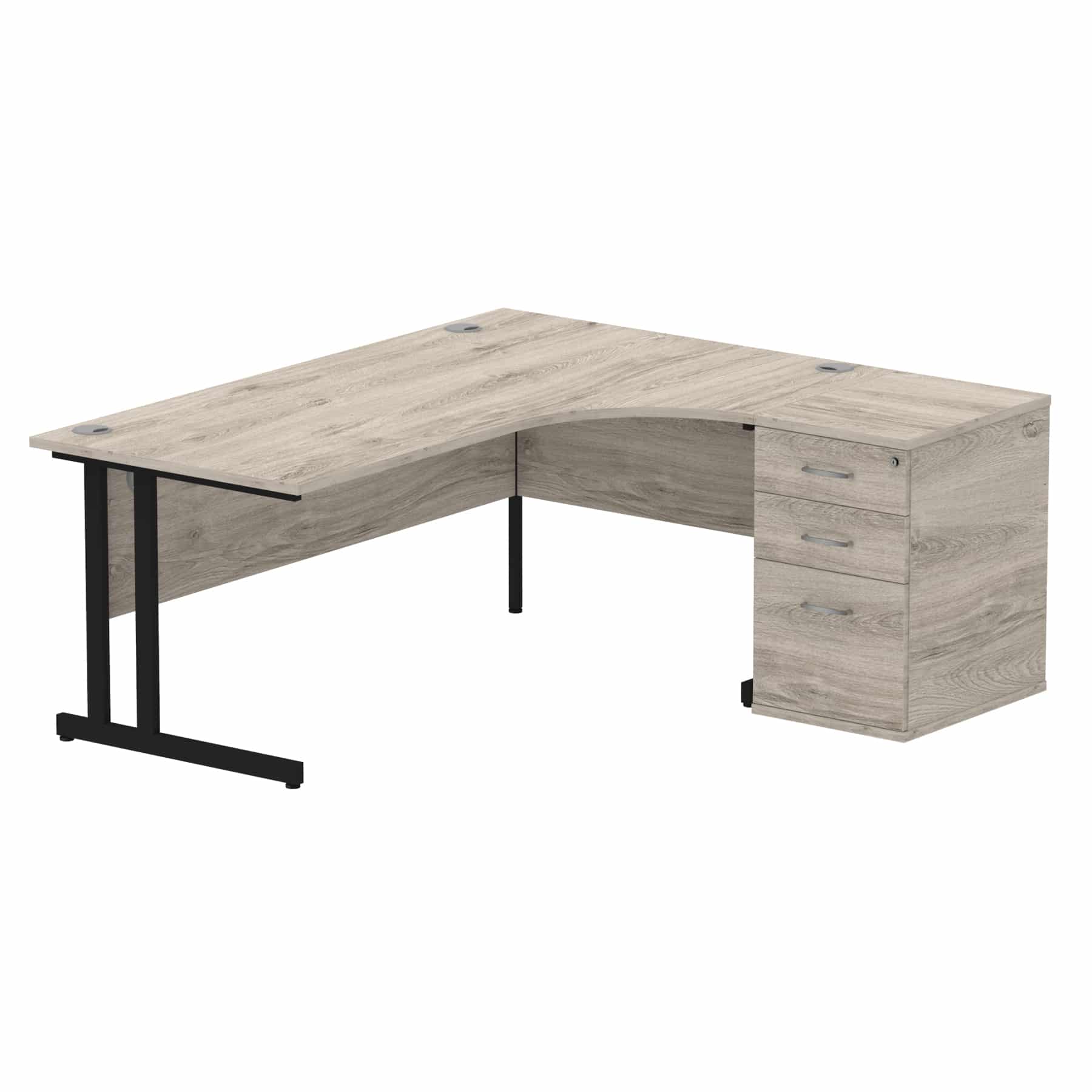 Impulse 1800mm Cantilever Right Crescent Desk Workstation - Image 7