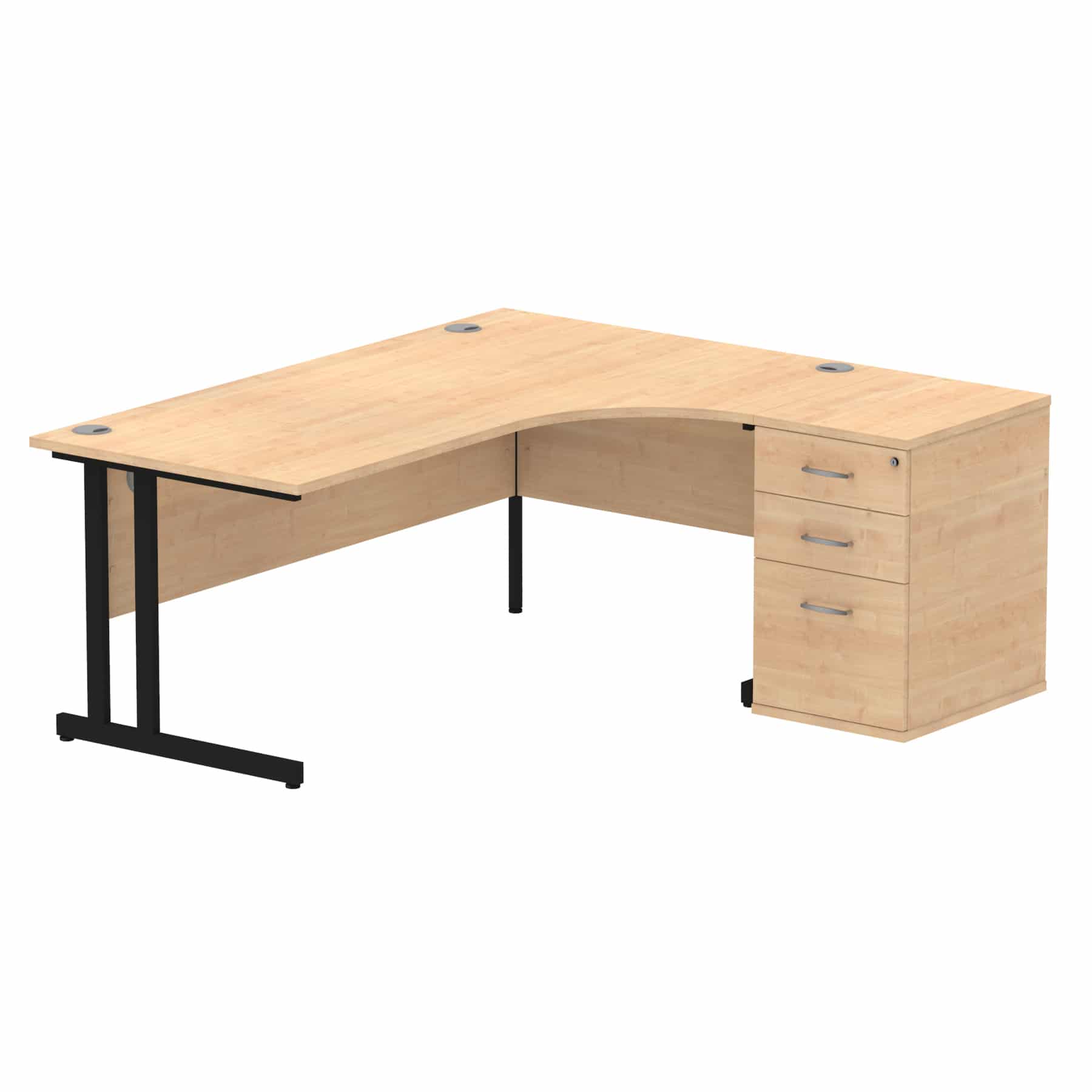 Impulse 1800mm Cantilever Right Crescent Desk Workstation - Image 13