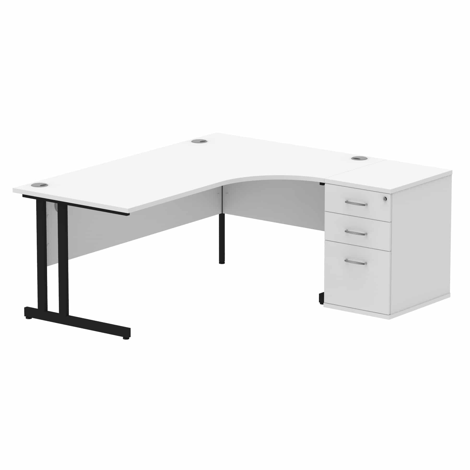 Impulse 1800mm Cantilever Right Crescent Desk Workstation - Image 31