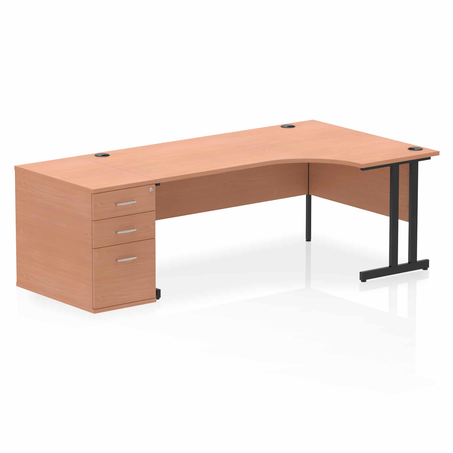 Impulse 1800mm Cantilever Right Crescent Desk Workstation - Image 4