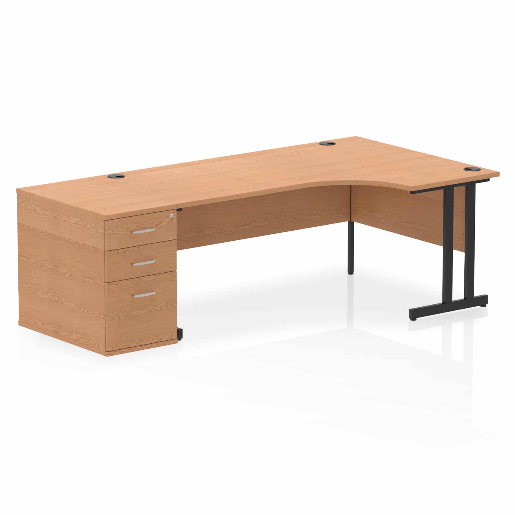 Impulse 1800mm Cantilever Right Crescent Desk Workstation - Image 22