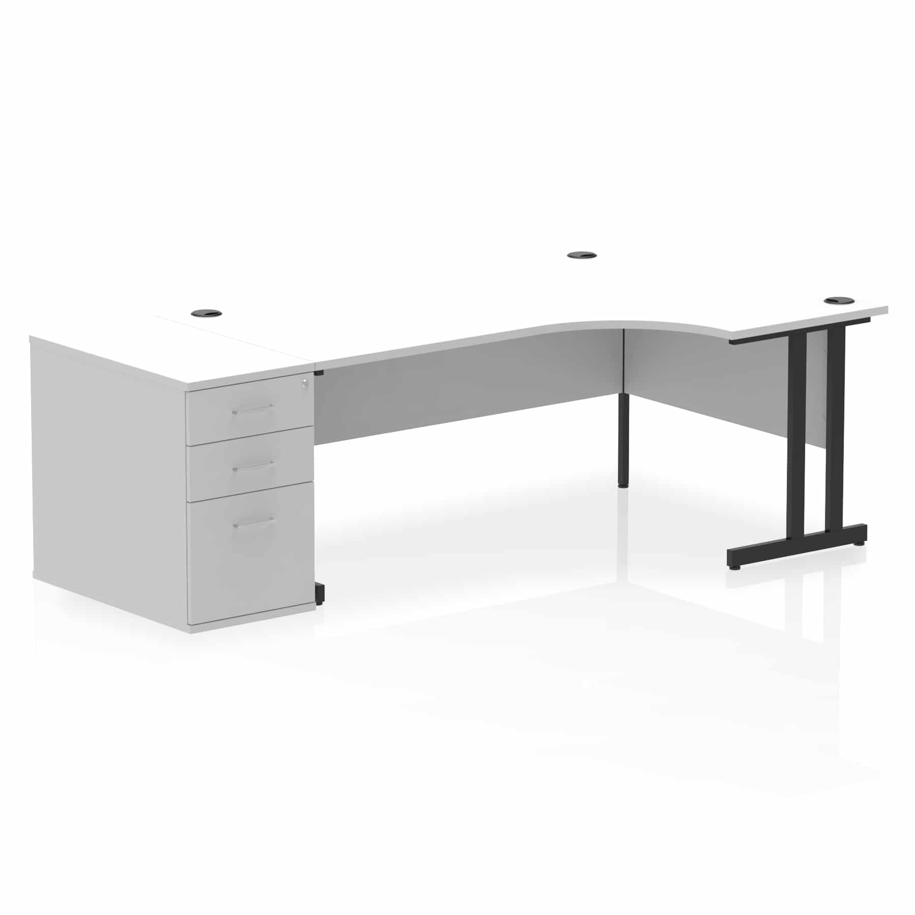 Impulse 1800mm Cantilever Right Crescent Desk Workstation - Image 34