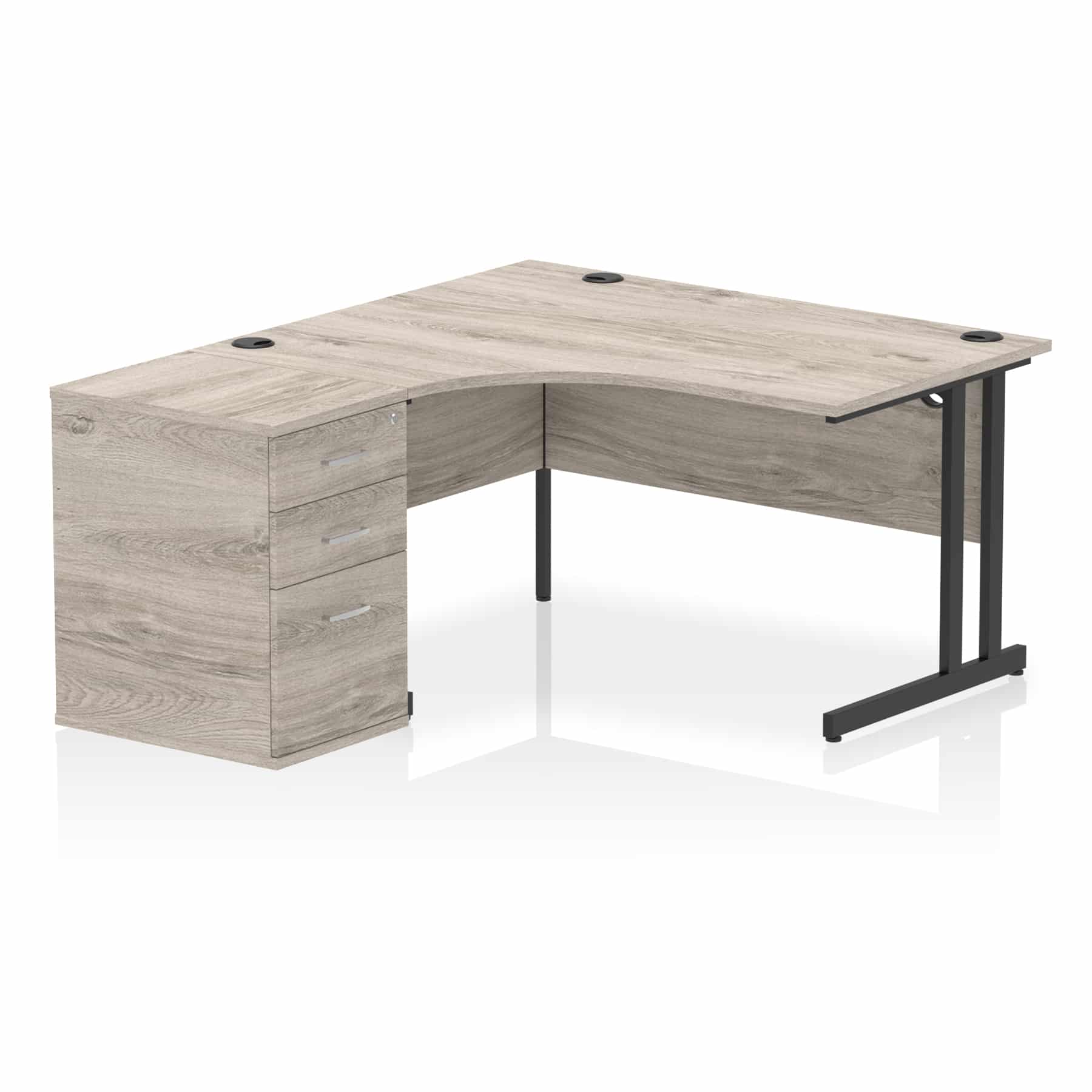 Impulse 1400mm Cantilever Left Crescent Desk Workstation - Image 9