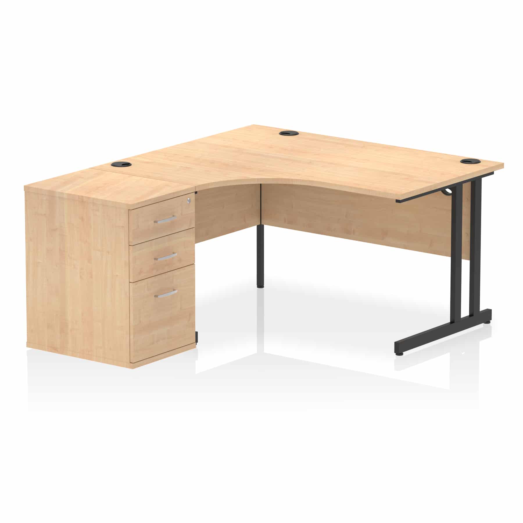 Impulse 1400mm Cantilever Left Crescent Desk Workstation - Image 15