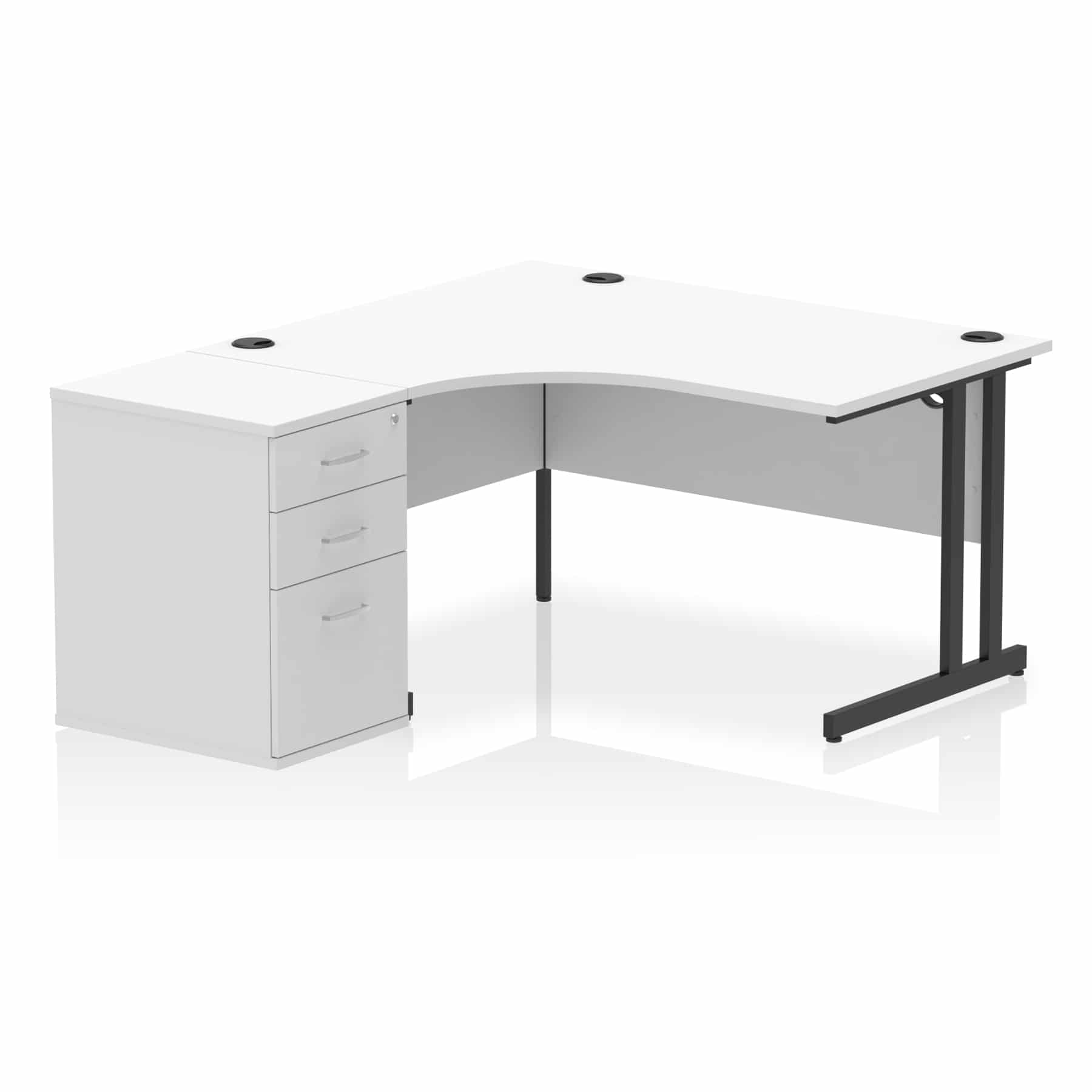 Impulse 1400mm Cantilever Left Crescent Desk Workstation - Image 33