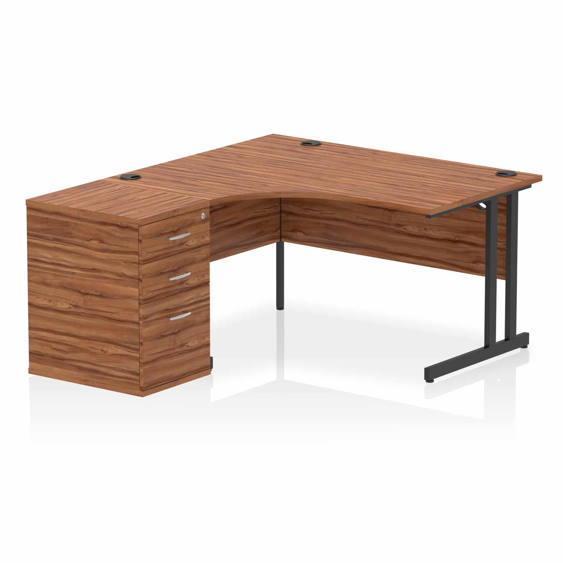 Impulse 1400mm Cantilever Left Crescent Desk Workstation - Image 27