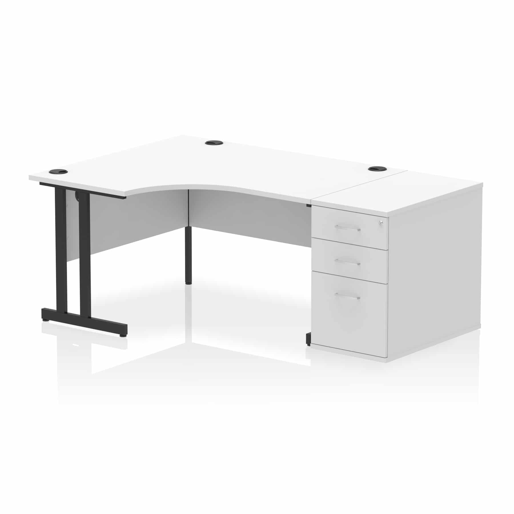 Impulse 1400mm Cantilever Left Crescent Desk Workstation - Image 36