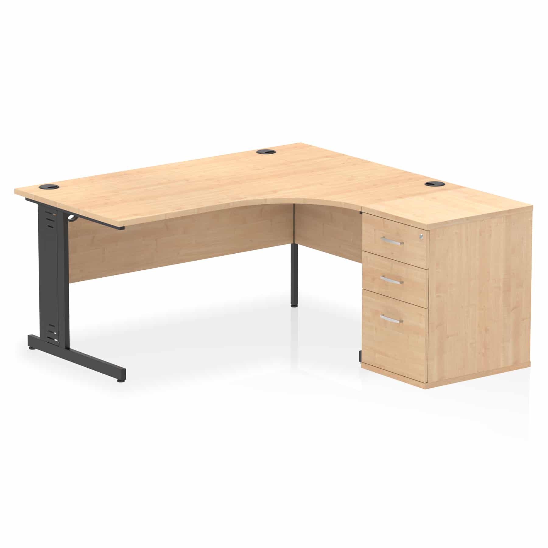 Impulse 1600mm Cable Managed Right Crescent Desk Workstation - Image 13