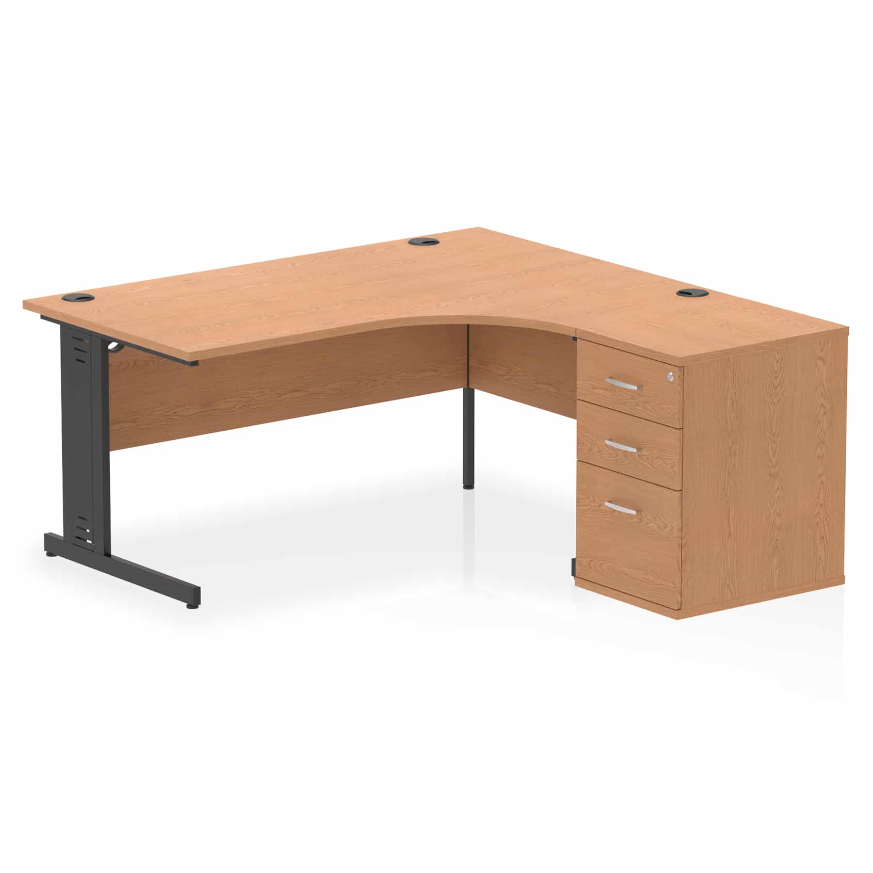 Impulse 1600mm Cable Managed Right Crescent Desk Workstation - Image 19