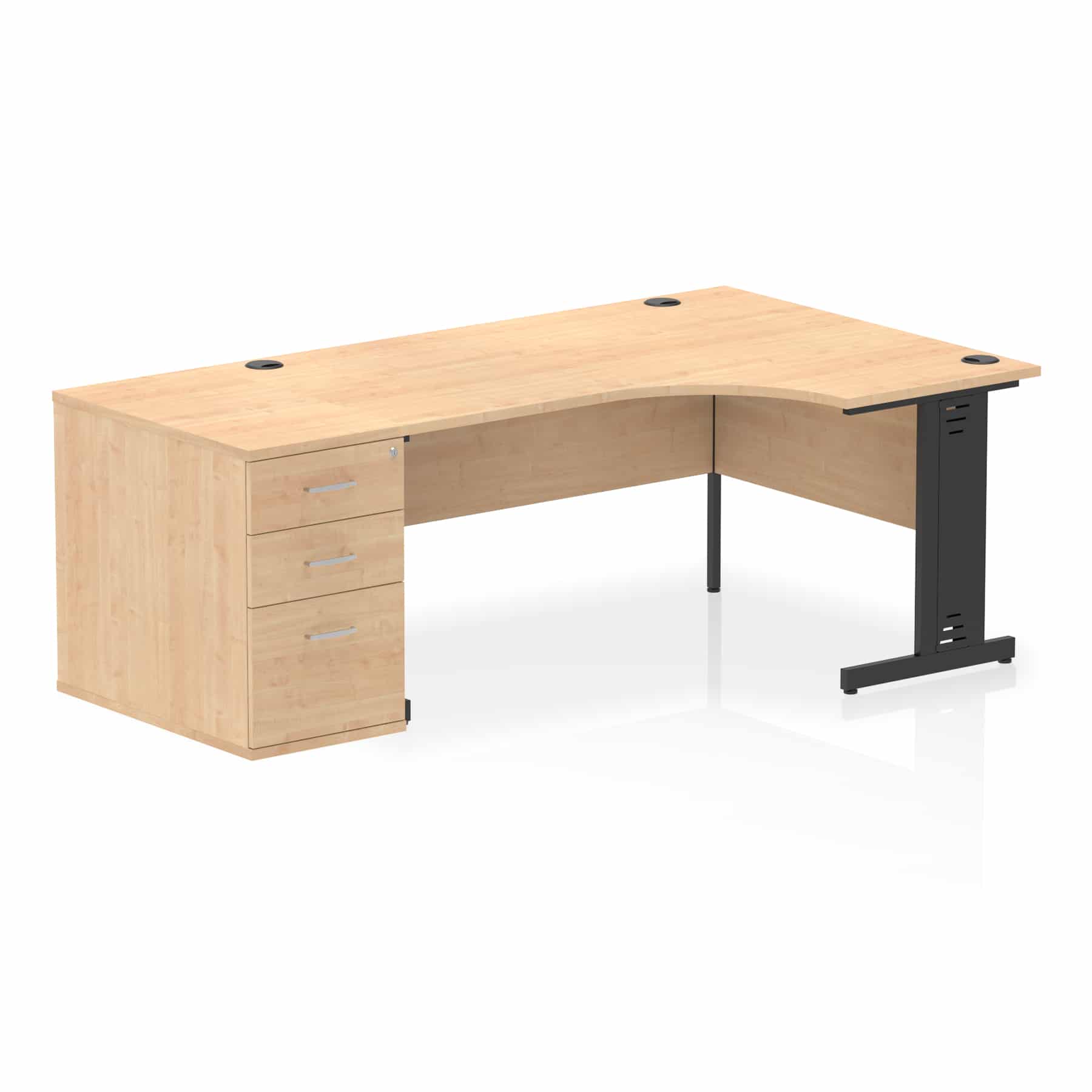 Impulse 1600mm Cable Managed Right Crescent Desk Workstation - Image 16