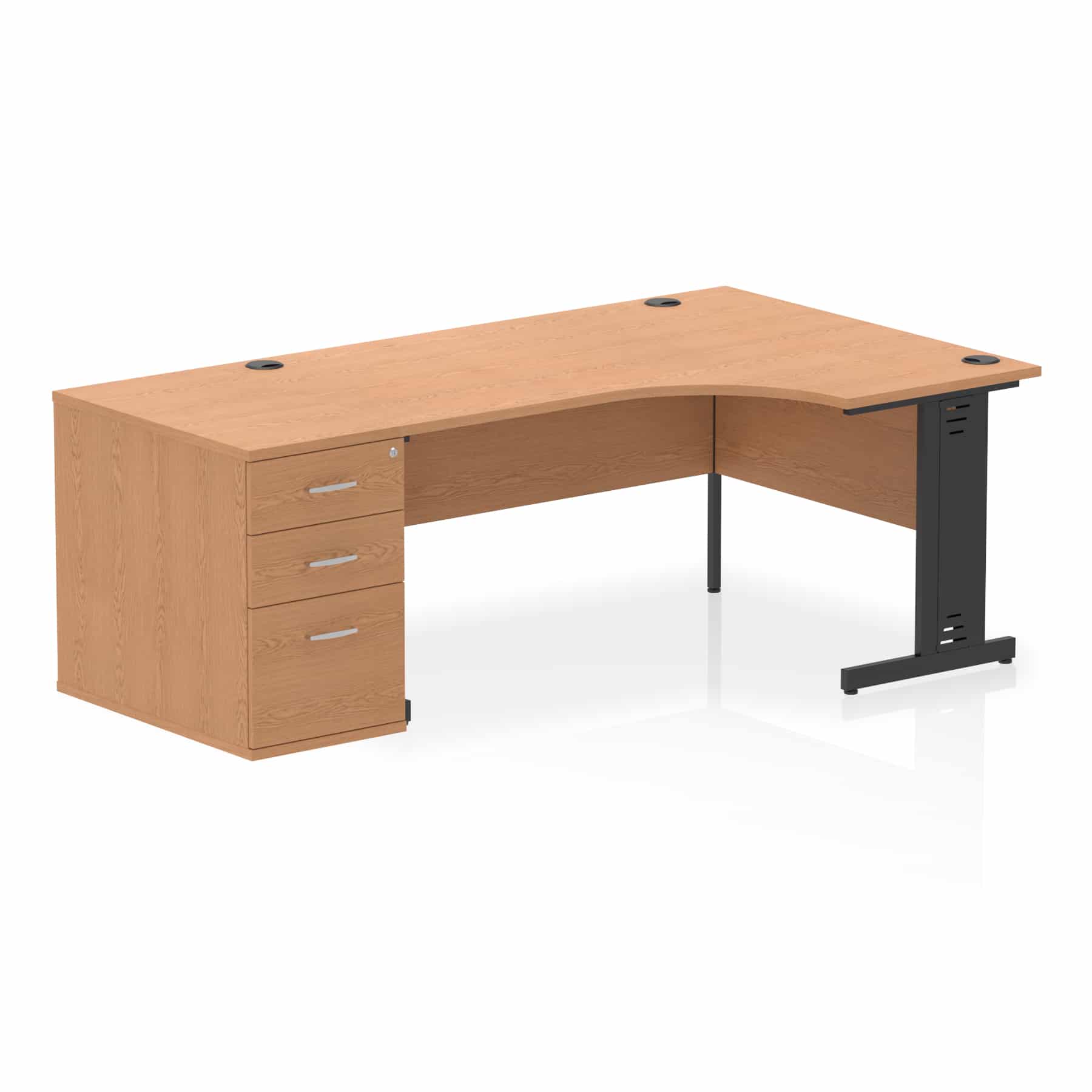 Impulse 1600mm Cable Managed Right Crescent Desk Workstation - Image 22