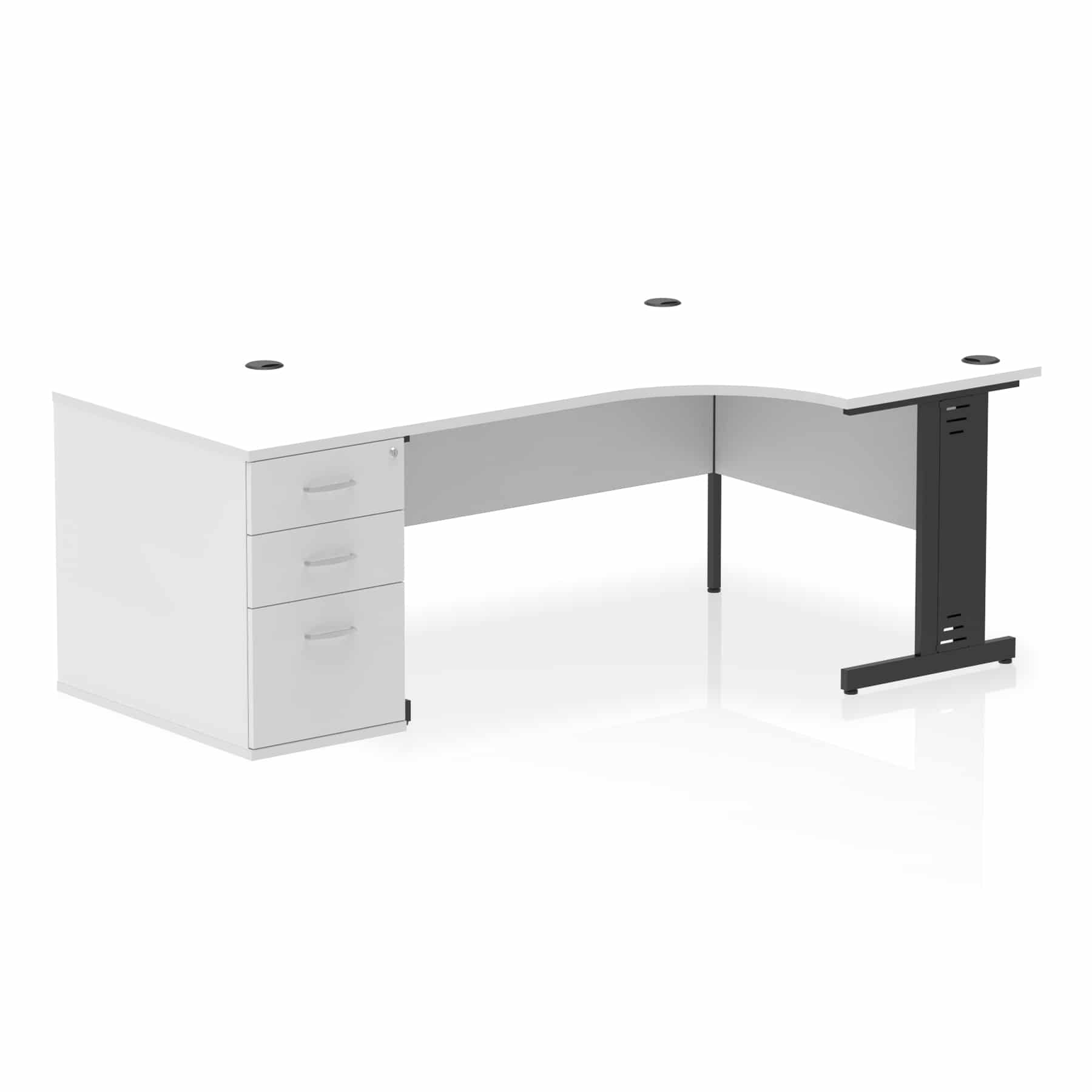 Impulse 1600mm Cable Managed Right Crescent Desk Workstation - Image 34
