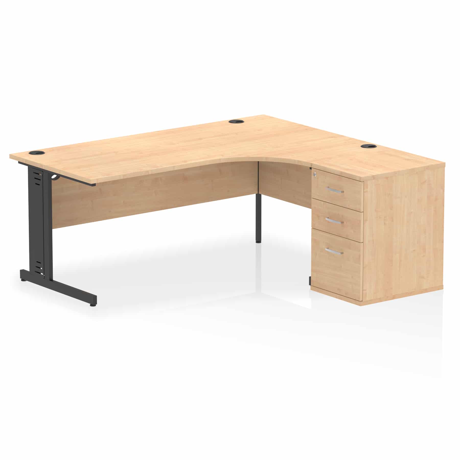 Impulse 1800mm Cable Managed Right Crescent Desk Workstation - Image 13
