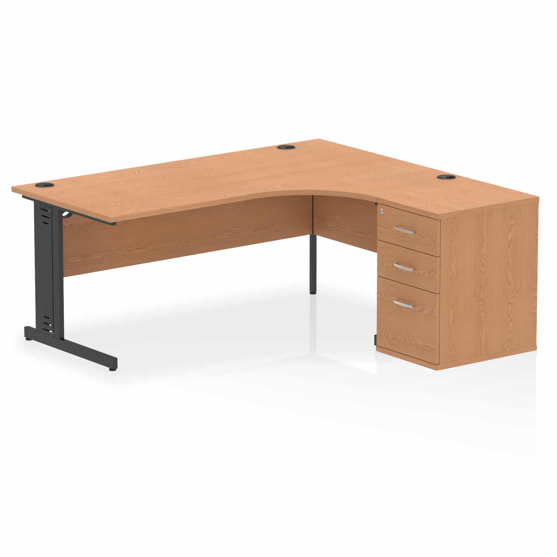 Impulse 1800mm Cable Managed Right Crescent Desk Workstation - Image 19