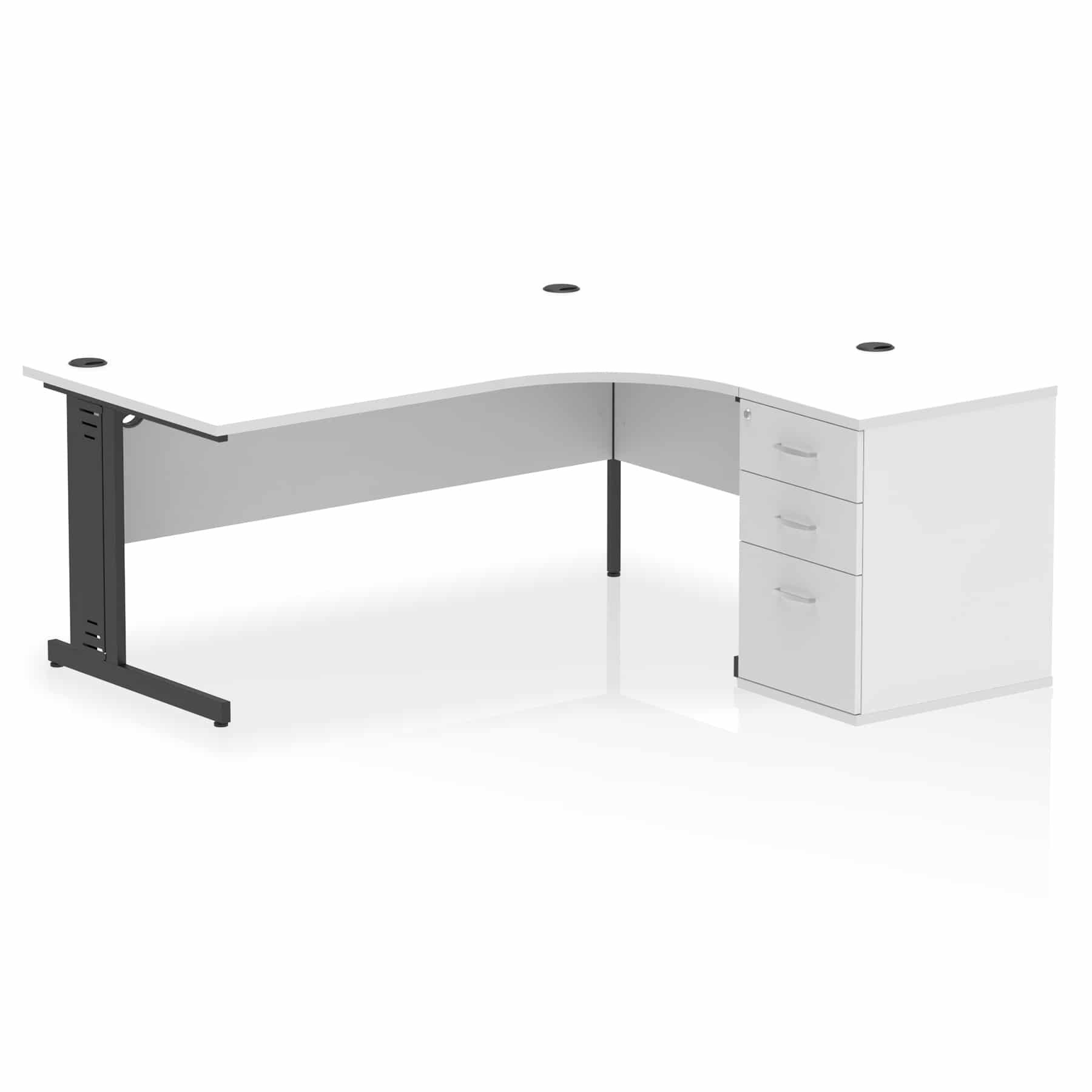 Impulse 1800mm Cable Managed Right Crescent Desk Workstation - Image 31