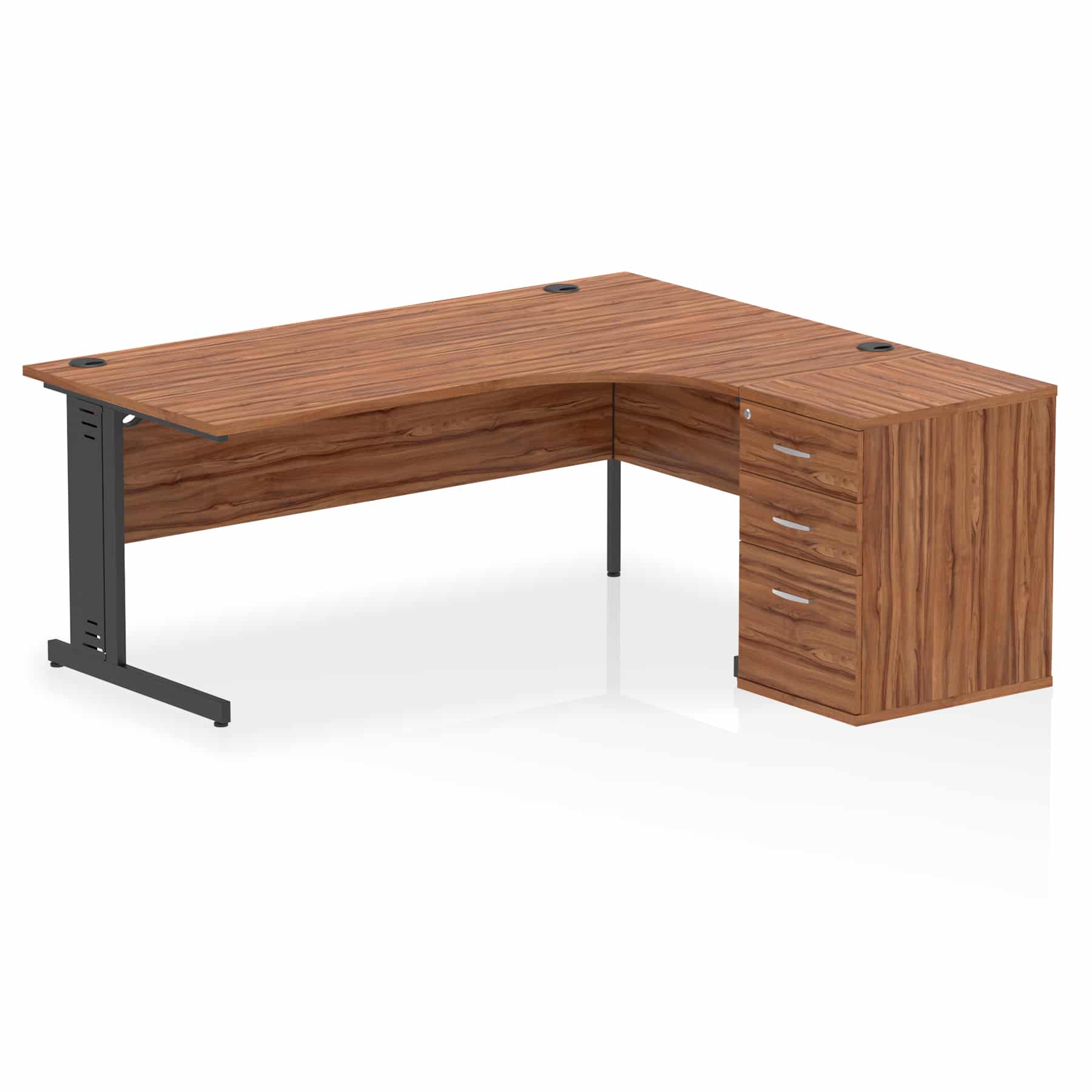 Impulse 1800mm Cable Managed Right Crescent Desk Workstation - Image 25