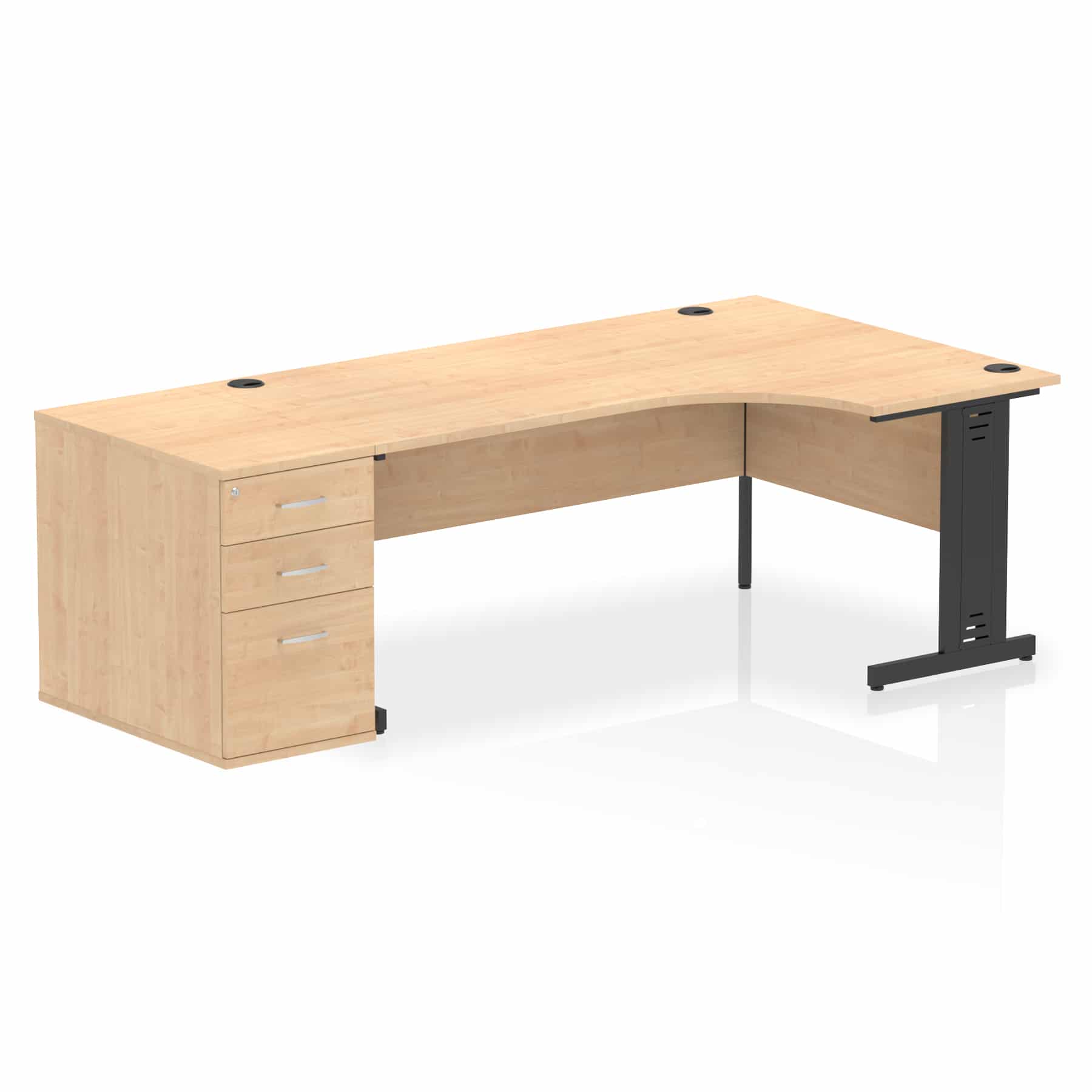 Impulse 1800mm Cable Managed Right Crescent Desk Workstation - Image 16