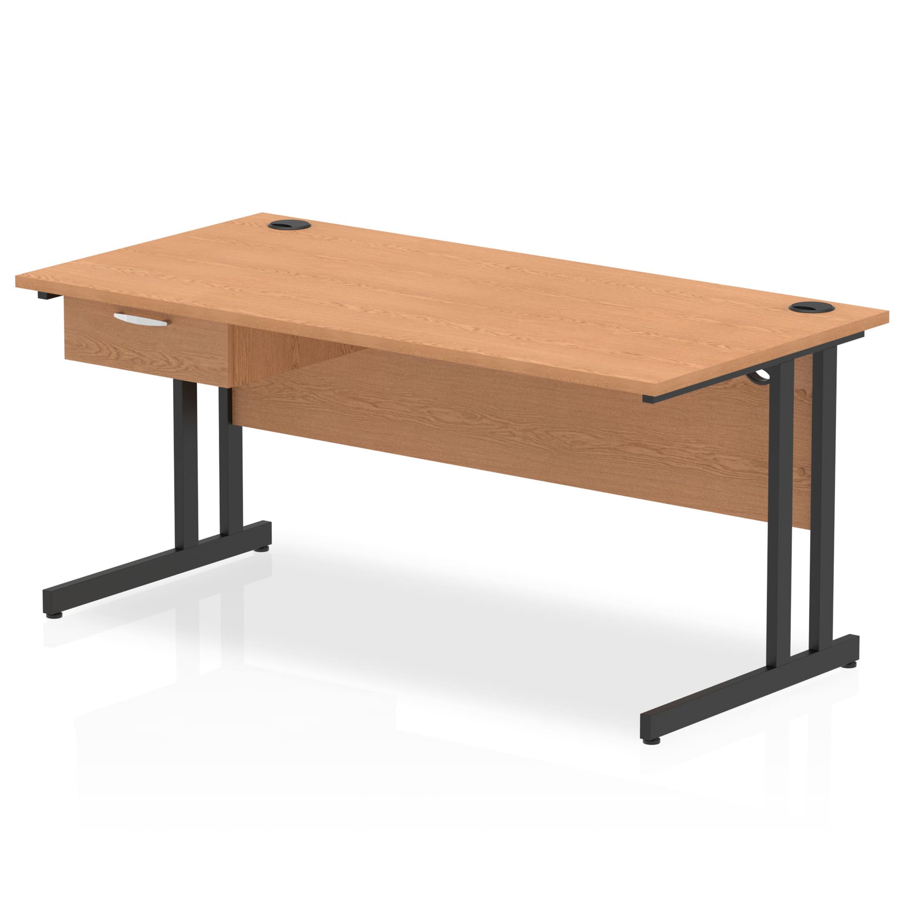Impulse Cantilever Straight Desk Black Frame With Single One Drawer Fixed Pedestal - Image 19
