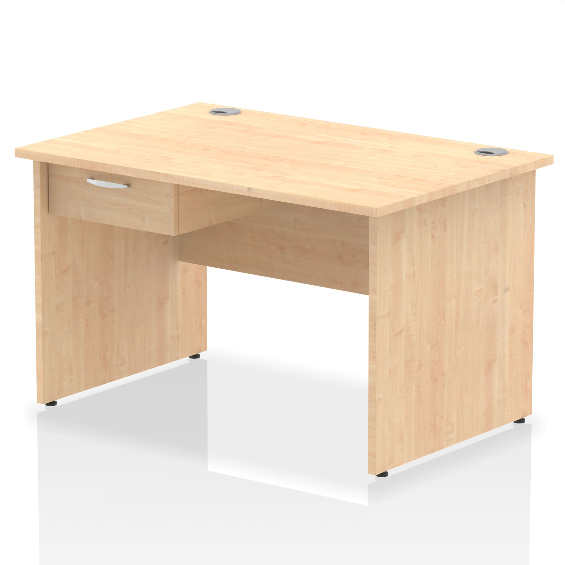 Impulse Panel End Straight Desk Frame With Single One Drawer Fixed Pedestal - Image 4