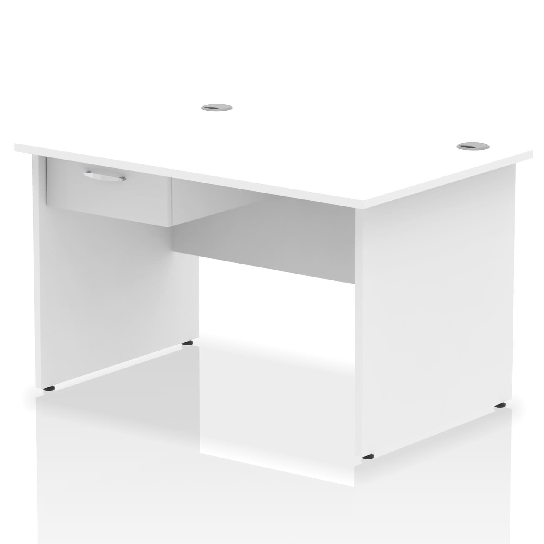 Impulse Panel End Straight Desk Frame With Single One Drawer Fixed Pedestal - Image 6