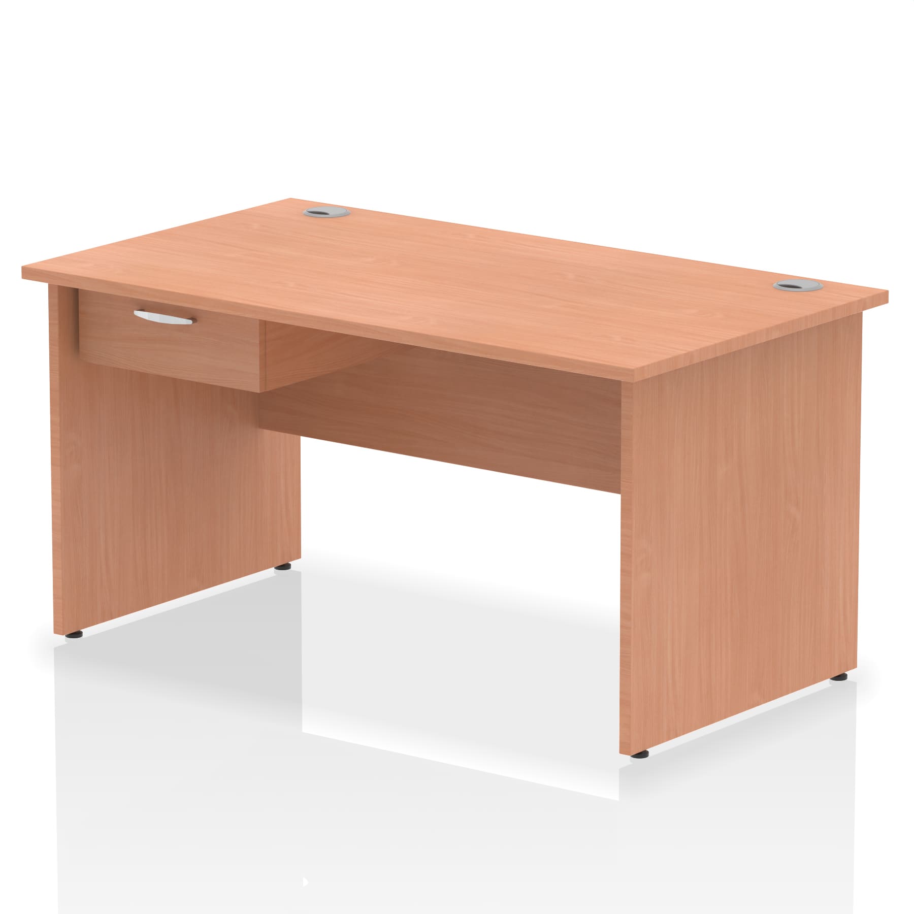 Impulse Panel End Straight Desk Frame With Single One Drawer Fixed Pedestal - Image 8