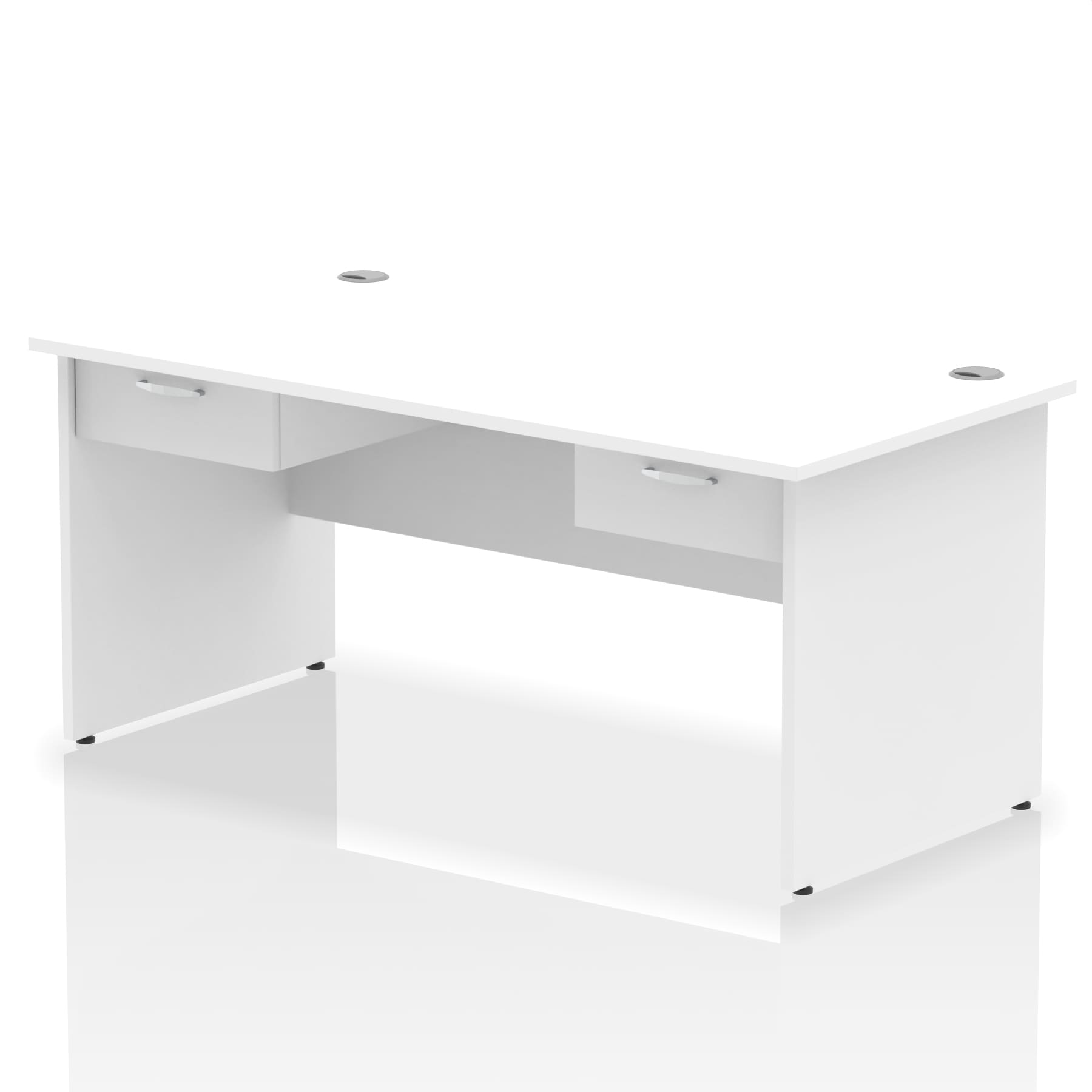 Impulse Panel End Straight Desk Frame With Two One Drawer Fixed Pedestals - Image 6