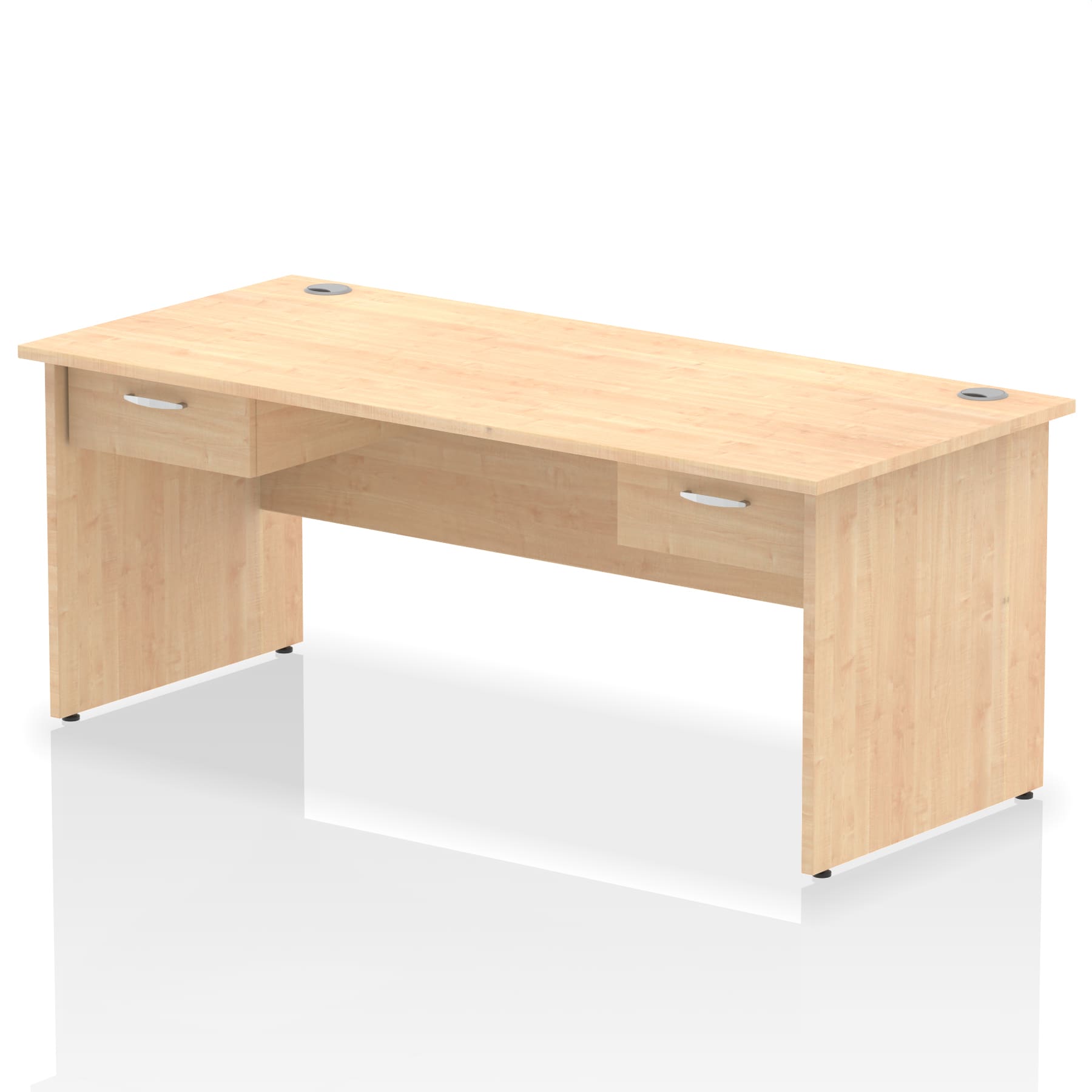 Impulse Panel End Straight Desk Frame With Two One Drawer Fixed Pedestals - Image 11
