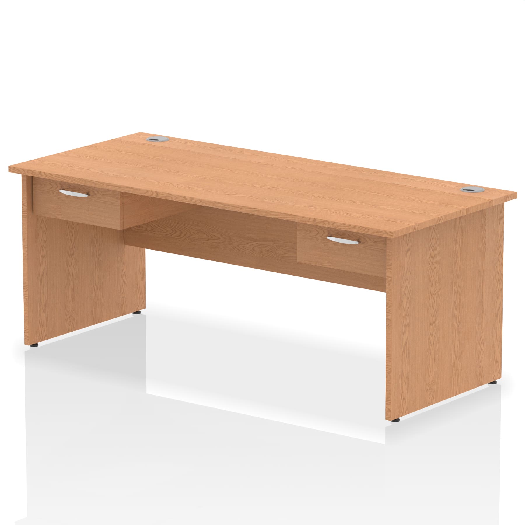 Impulse Panel End Straight Desk Frame With Two One Drawer Fixed Pedestals - Image 12