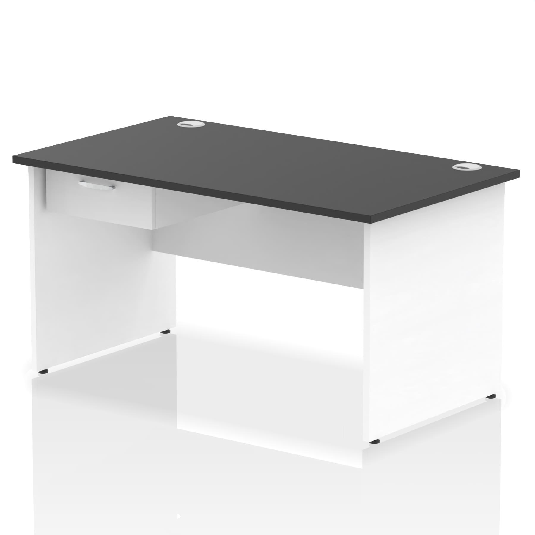 Impulse Panel End Straight Desk Frame With Single One Drawer Fixed Pedestal - Image 36