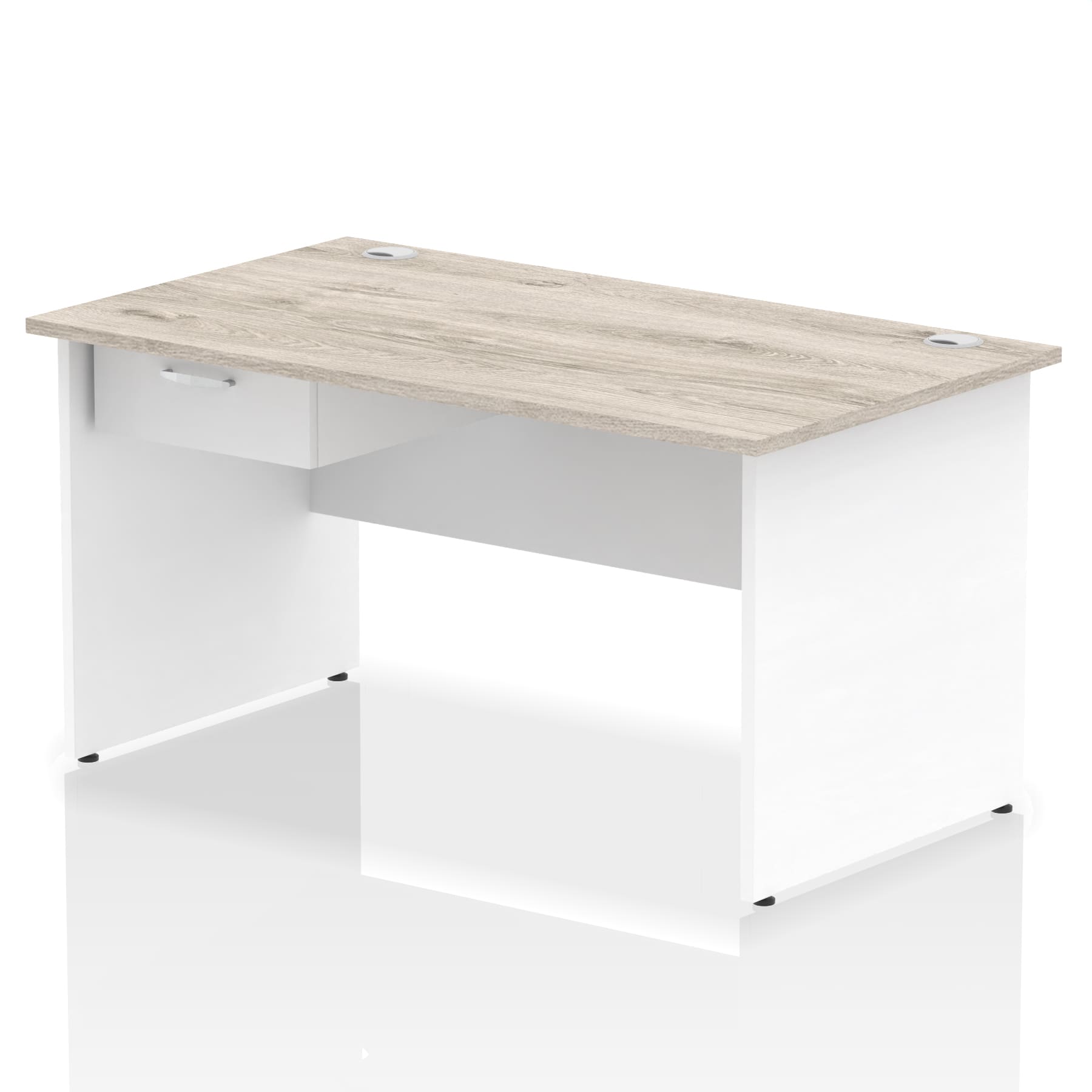 Impulse Panel End Straight Desk Frame With Single One Drawer Fixed Pedestal - Image 37