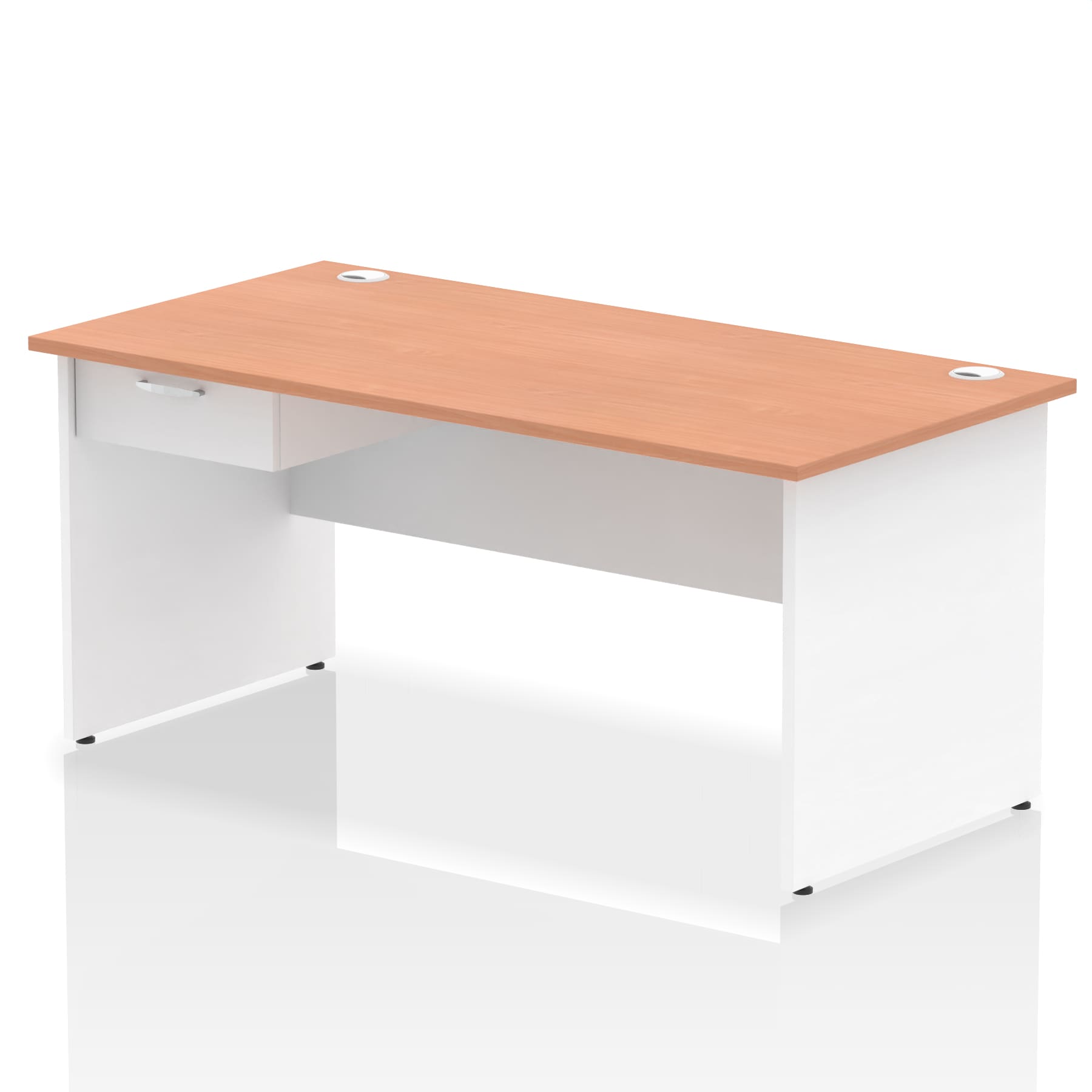 Impulse Panel End Straight Desk Frame With Single One Drawer Fixed Pedestal - Image 41