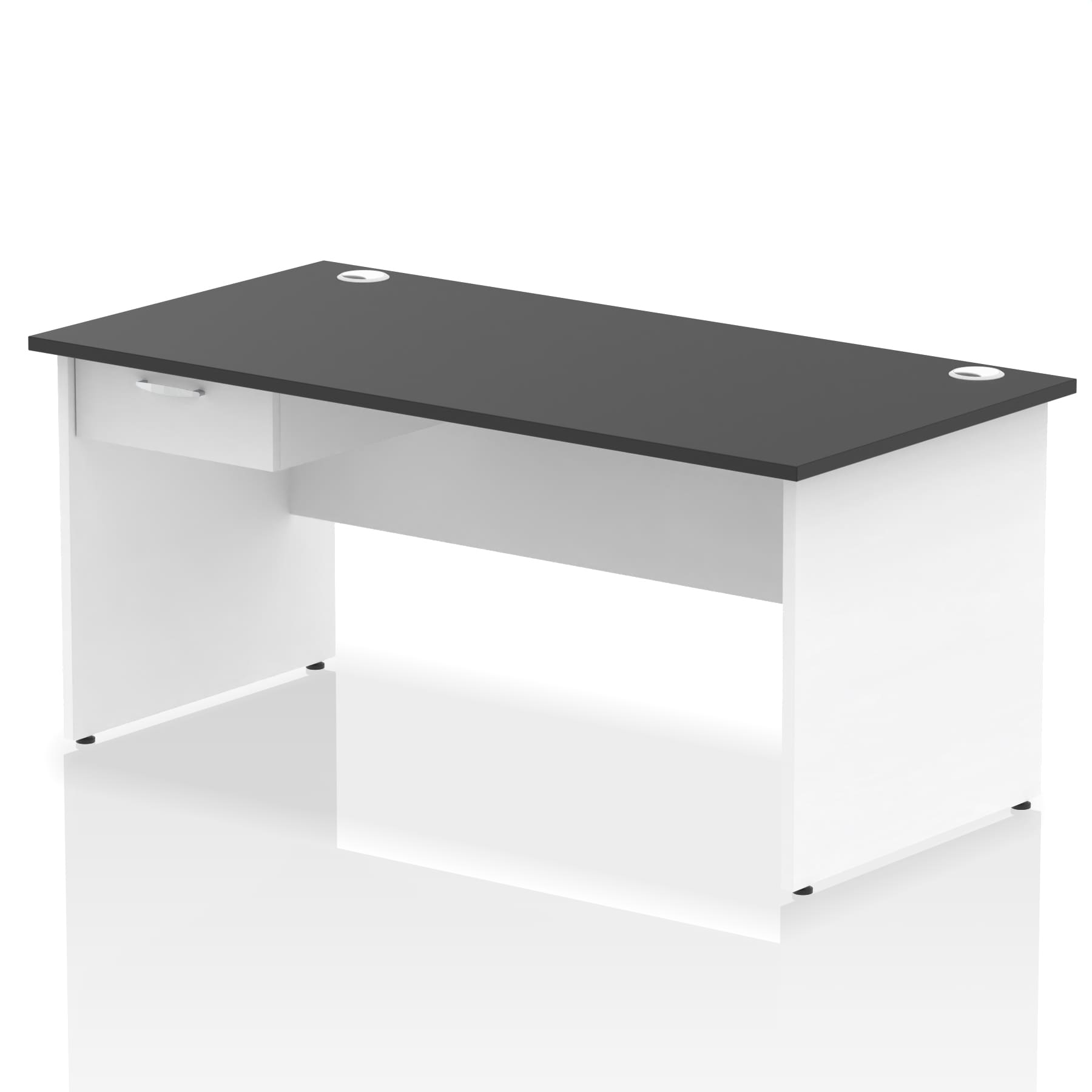 Impulse Panel End Straight Desk Frame With Single One Drawer Fixed Pedestal - Image 42
