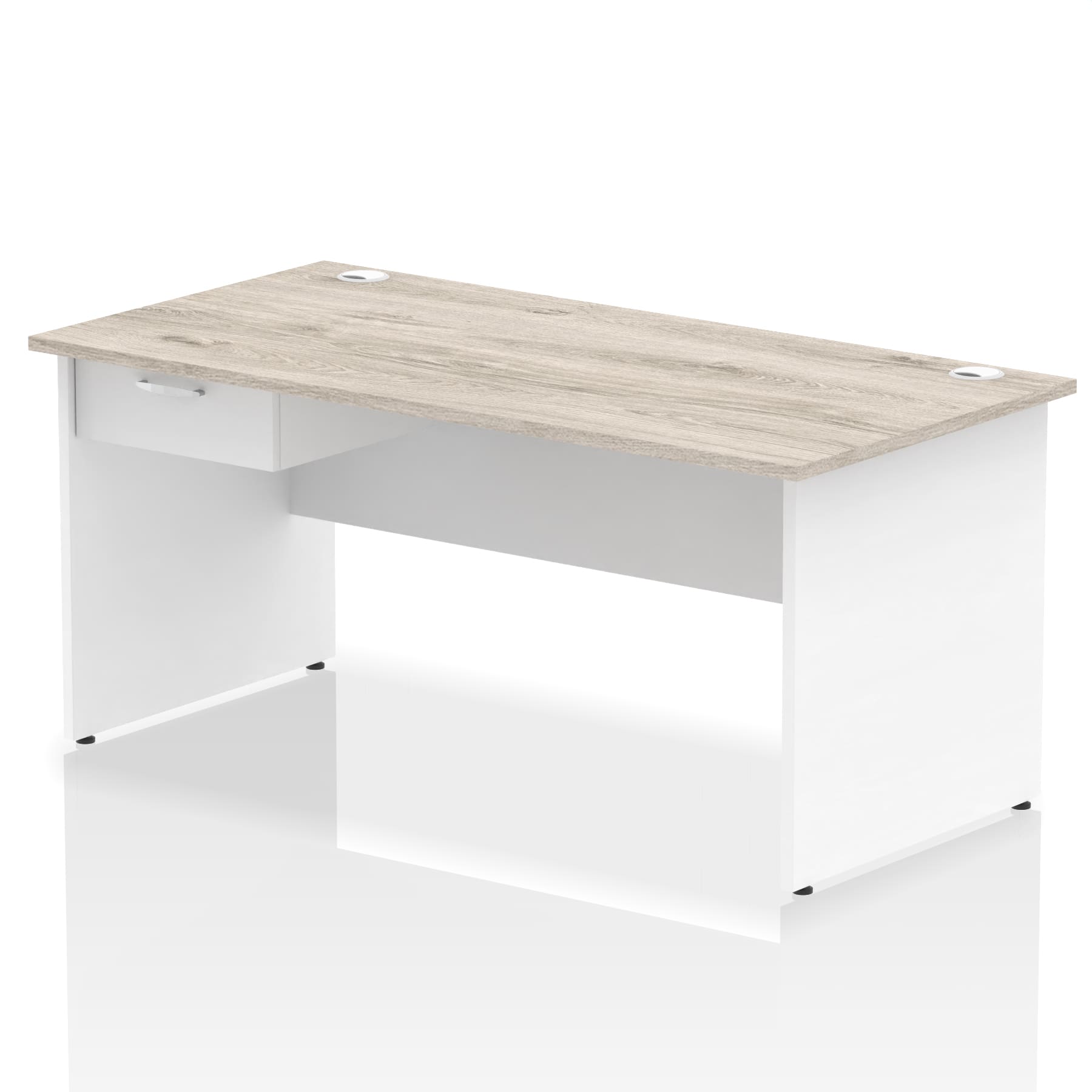 Impulse Panel End Straight Desk Frame With Single One Drawer Fixed Pedestal - Image 43