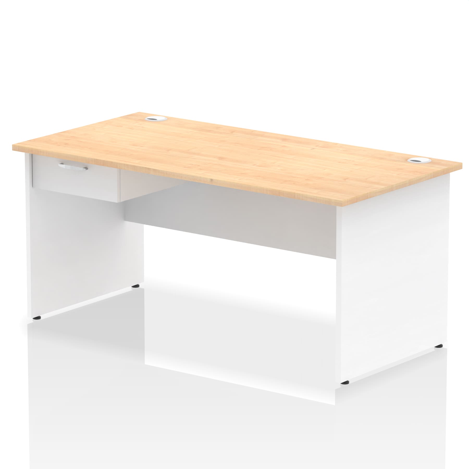 Impulse Panel End Straight Desk Frame With Single One Drawer Fixed Pedestal - Image 44