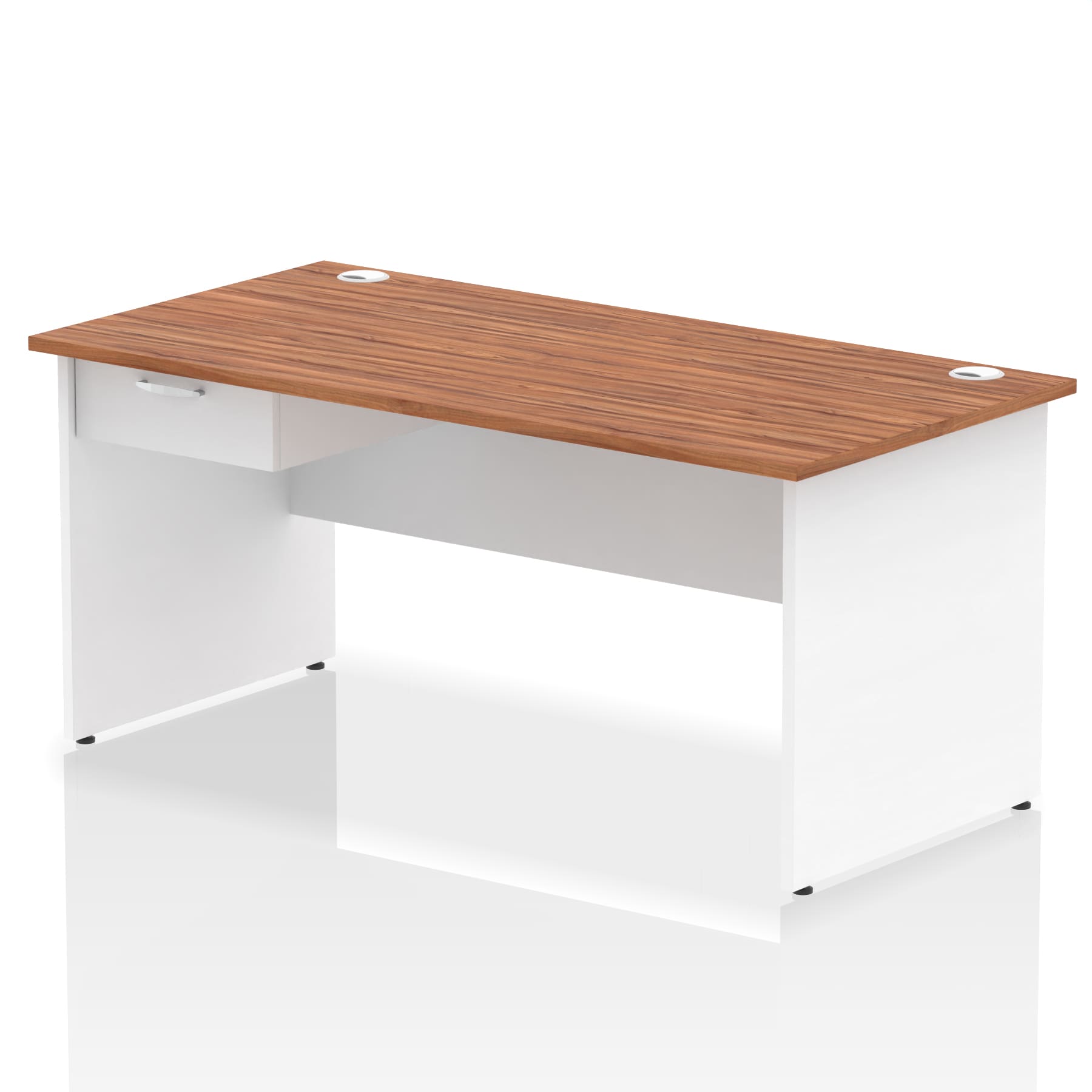 Impulse Panel End Straight Desk Frame With Single One Drawer Fixed Pedestal - Image 46