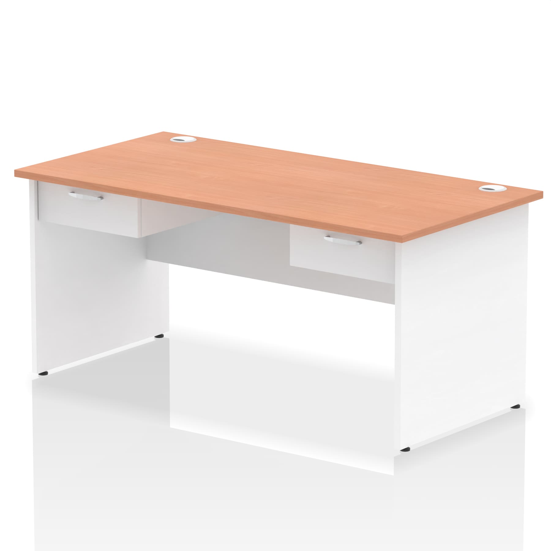 Impulse Panel End Straight Desk Frame With Two One Drawer Fixed Pedestals - Image 15