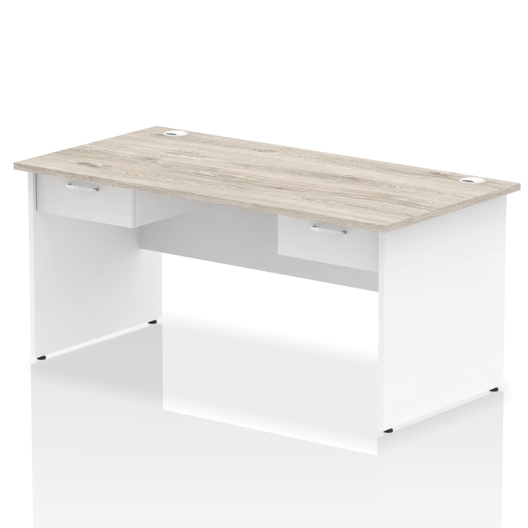 Impulse Panel End Straight Desk Frame With Two One Drawer Fixed Pedestals - Image 17