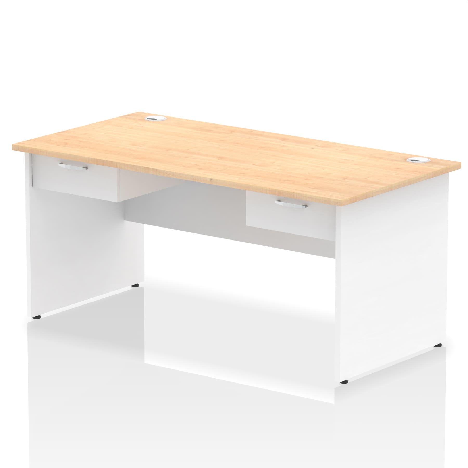 Impulse Panel End Straight Desk Frame With Two One Drawer Fixed Pedestals - Image 18