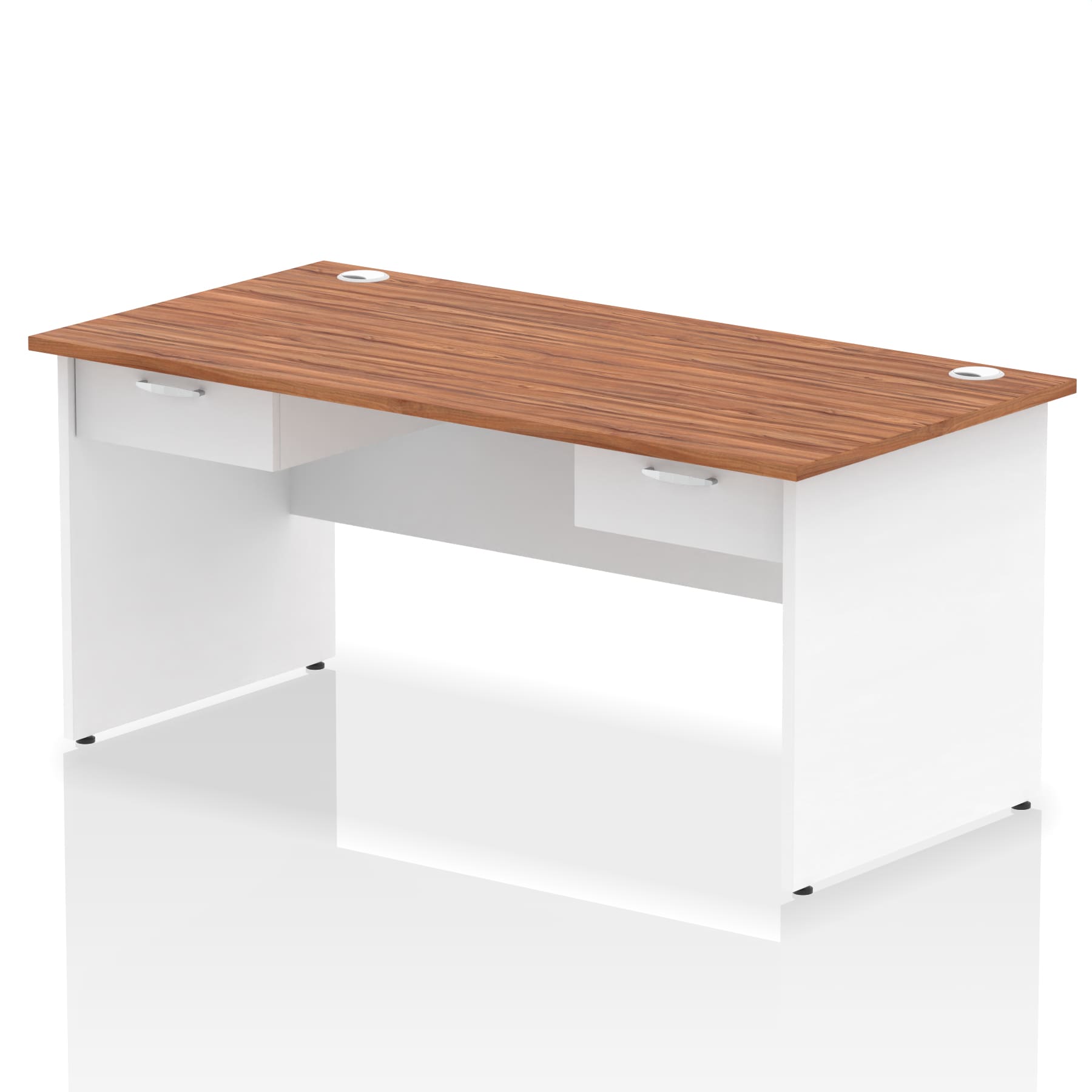 Impulse Panel End Straight Desk Frame With Two One Drawer Fixed Pedestals - Image 20