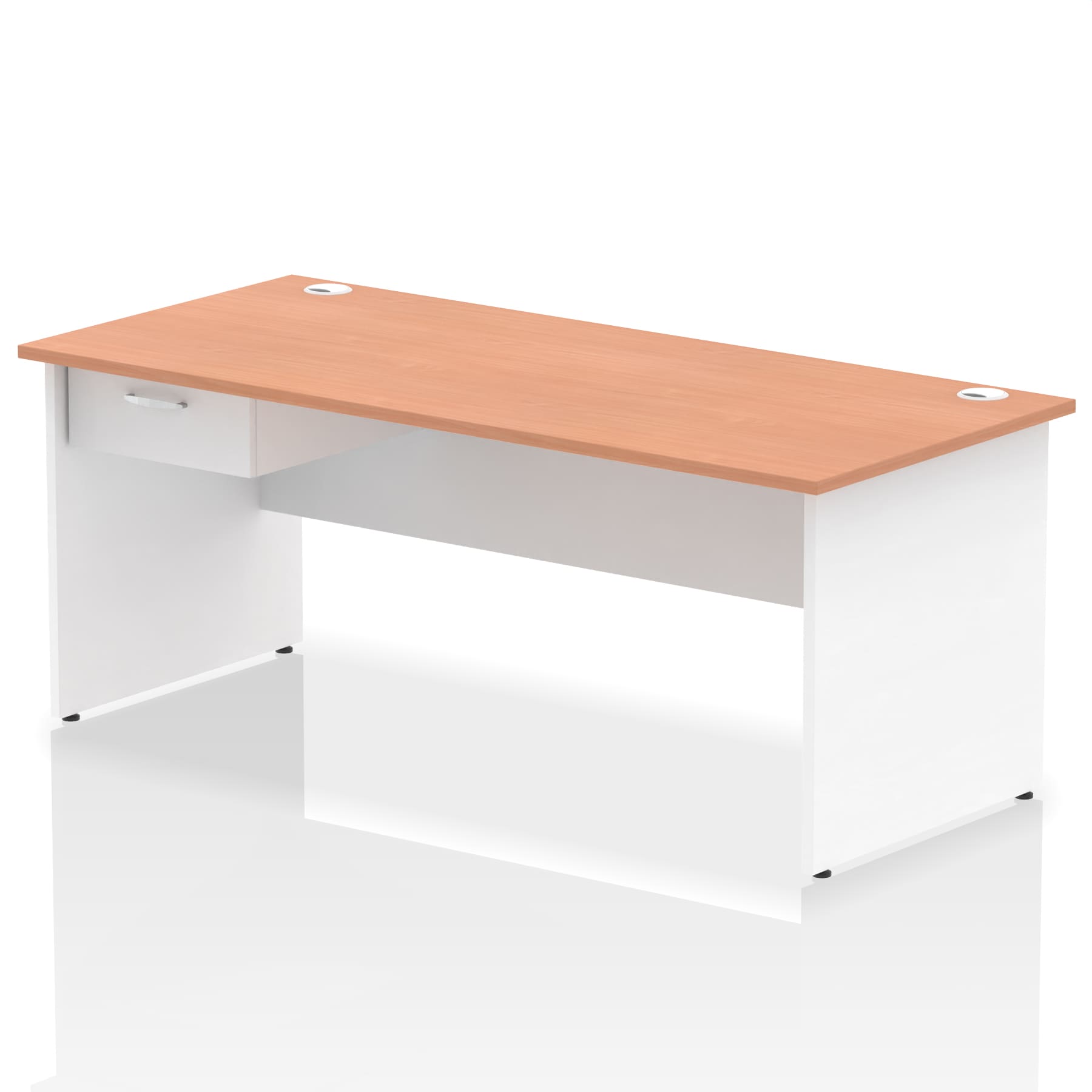 Impulse Panel End Straight Desk Frame With Single One Drawer Fixed Pedestal - Image 47
