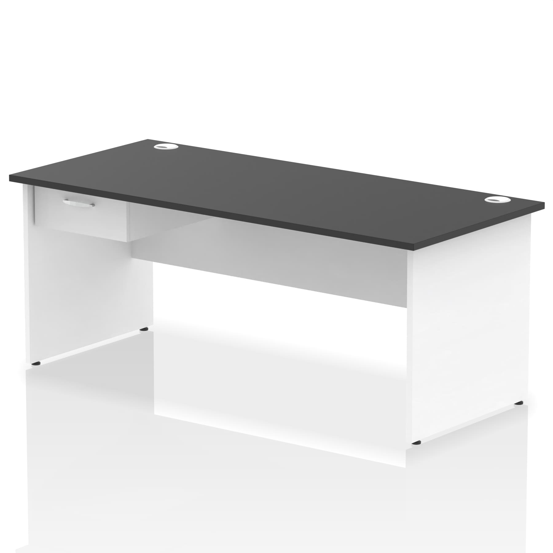 Impulse Panel End Straight Desk Frame With Single One Drawer Fixed Pedestal - Image 48