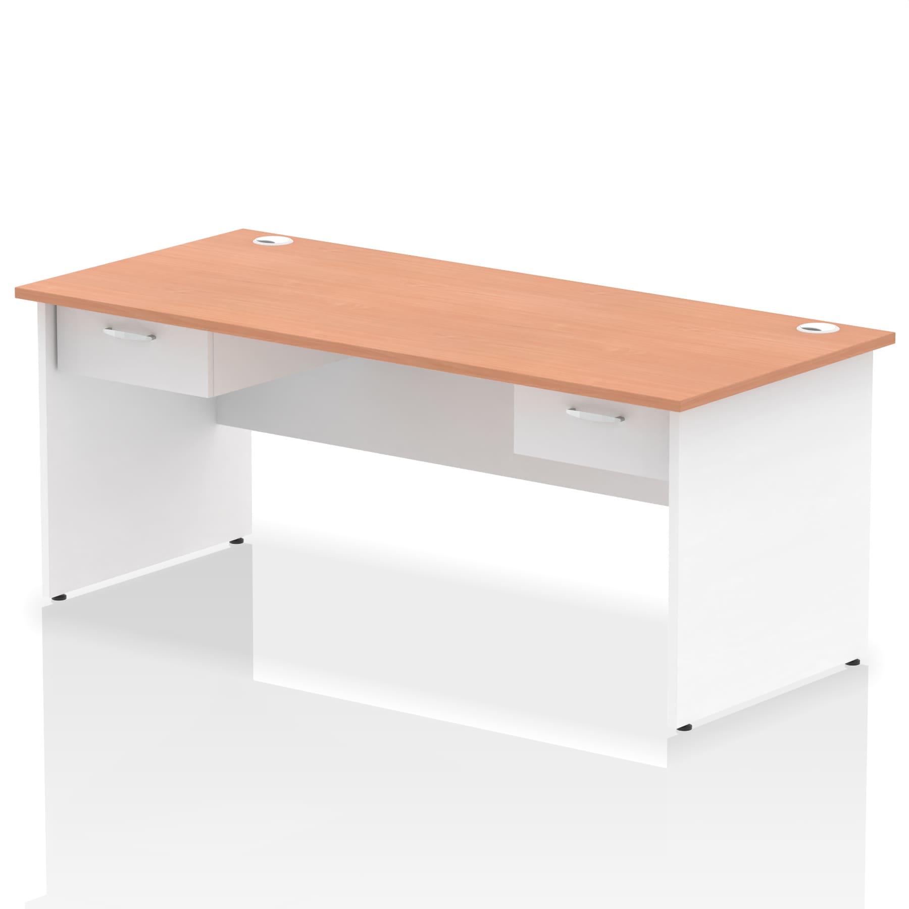 Impulse Panel End Straight Desk Frame With Two One Drawer Fixed Pedestals - Image 21