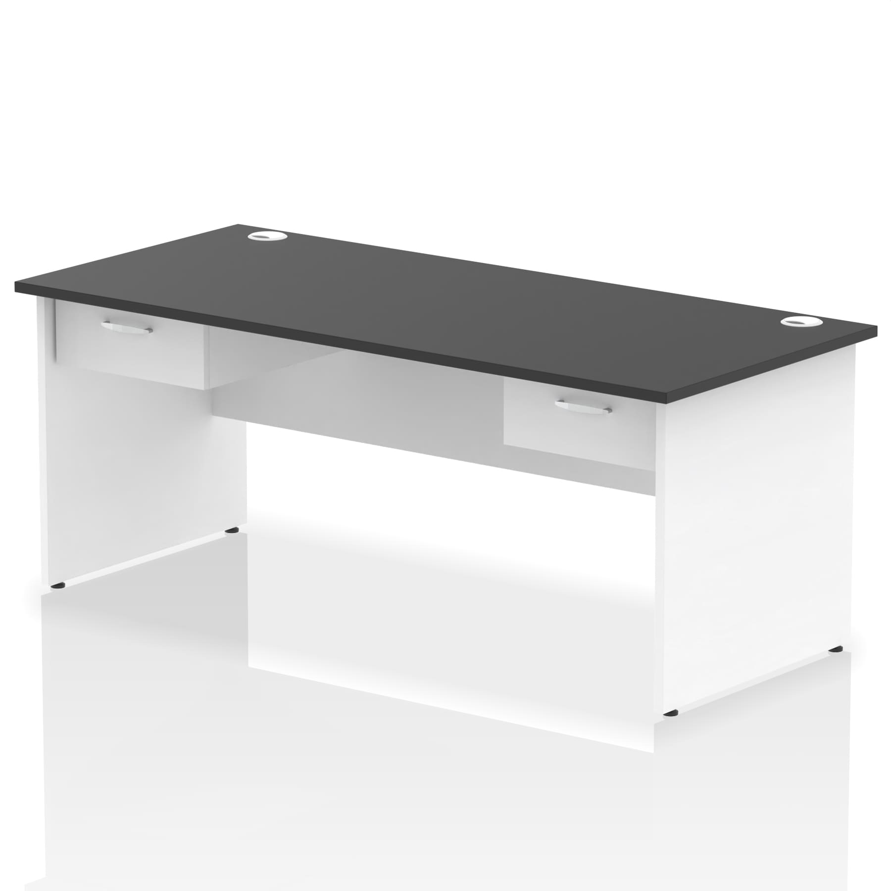 Impulse Panel End Straight Desk Frame With Two One Drawer Fixed Pedestals - Image 22