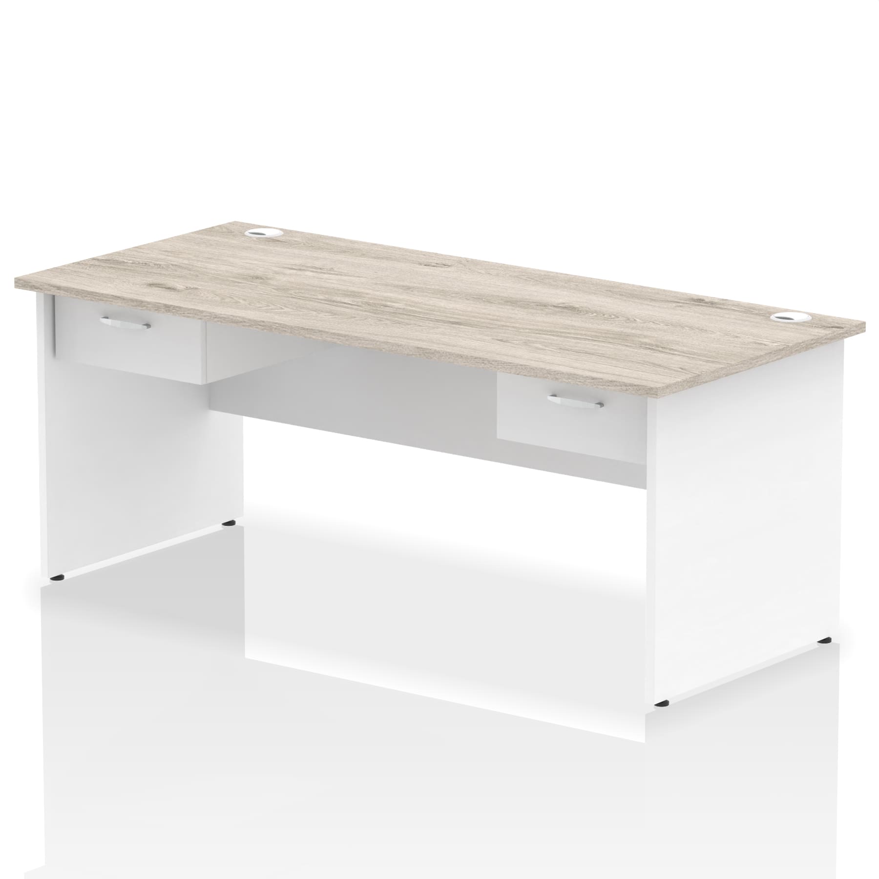 Impulse Panel End Straight Desk Frame With Two One Drawer Fixed Pedestals - Image 23