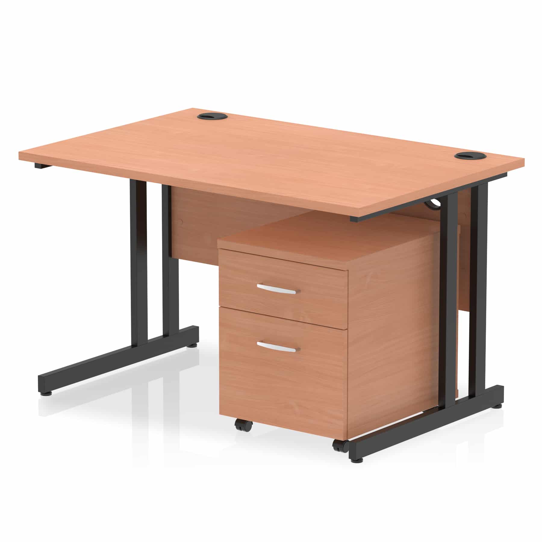 Impulse 1200mm Cantilever Straight Desk With Mobile Pedestal - Image 25