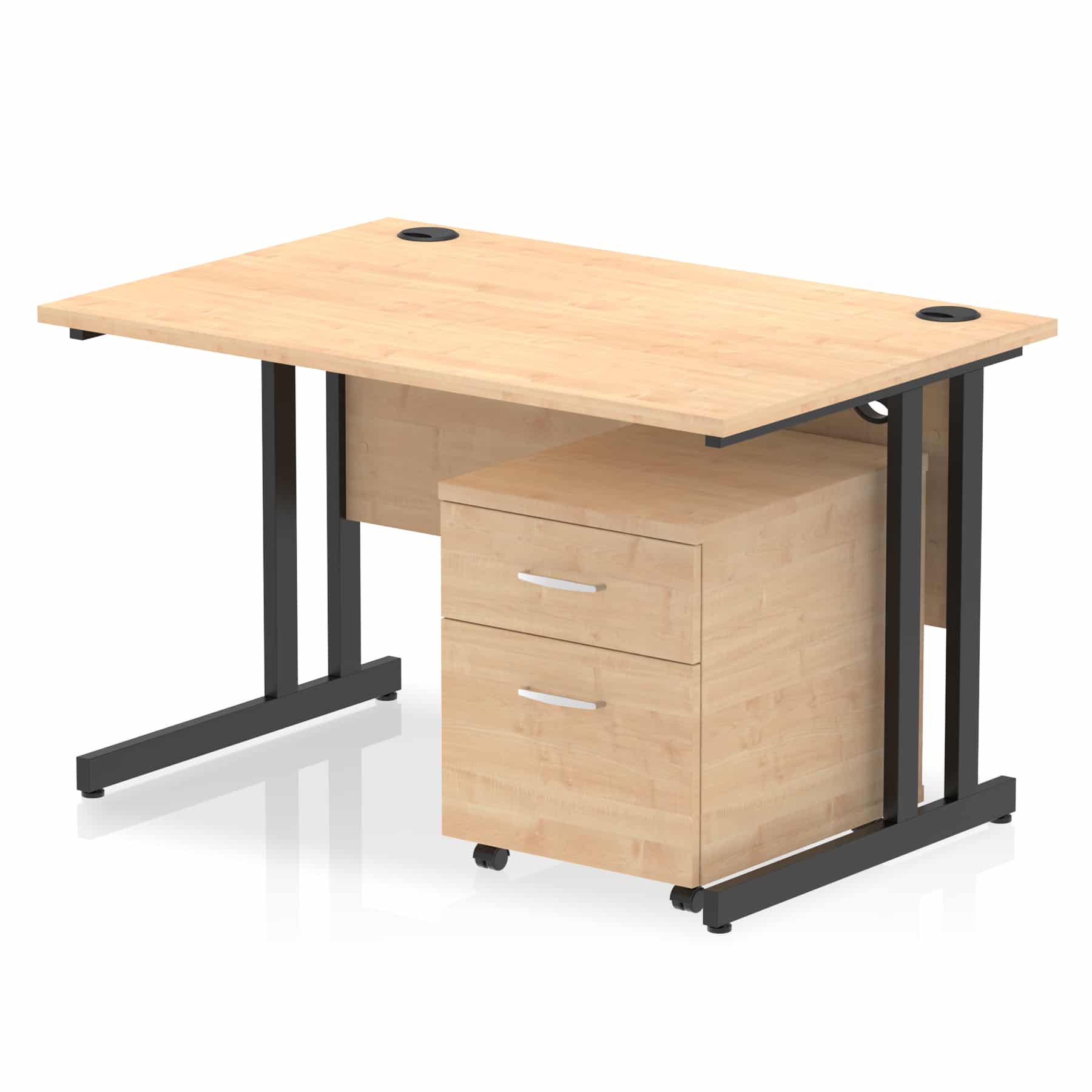 Impulse 1200mm Cantilever Straight Desk With Mobile Pedestal - Image 28
