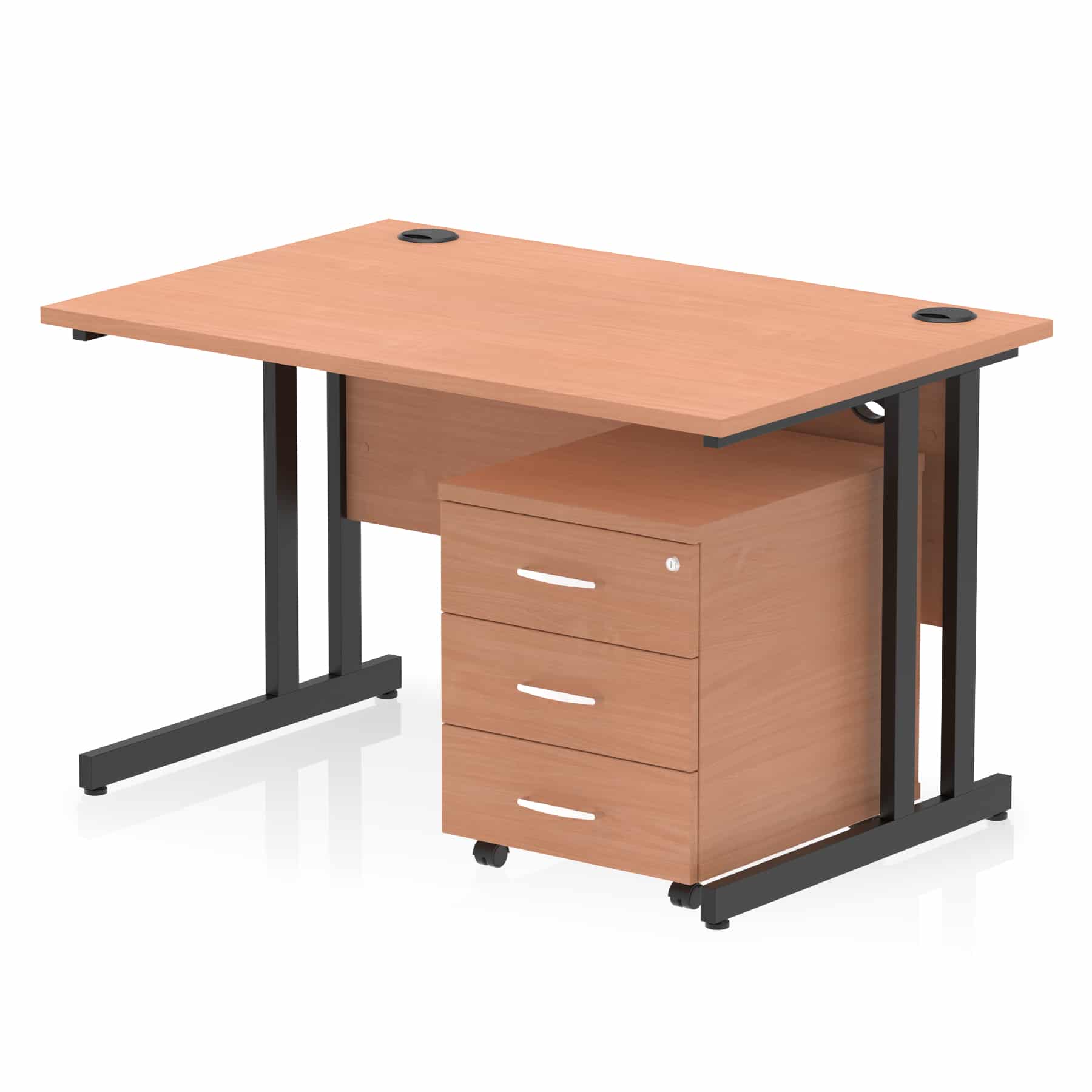 Impulse 1200mm Cantilever Straight Desk With Mobile Pedestal - Image 32
