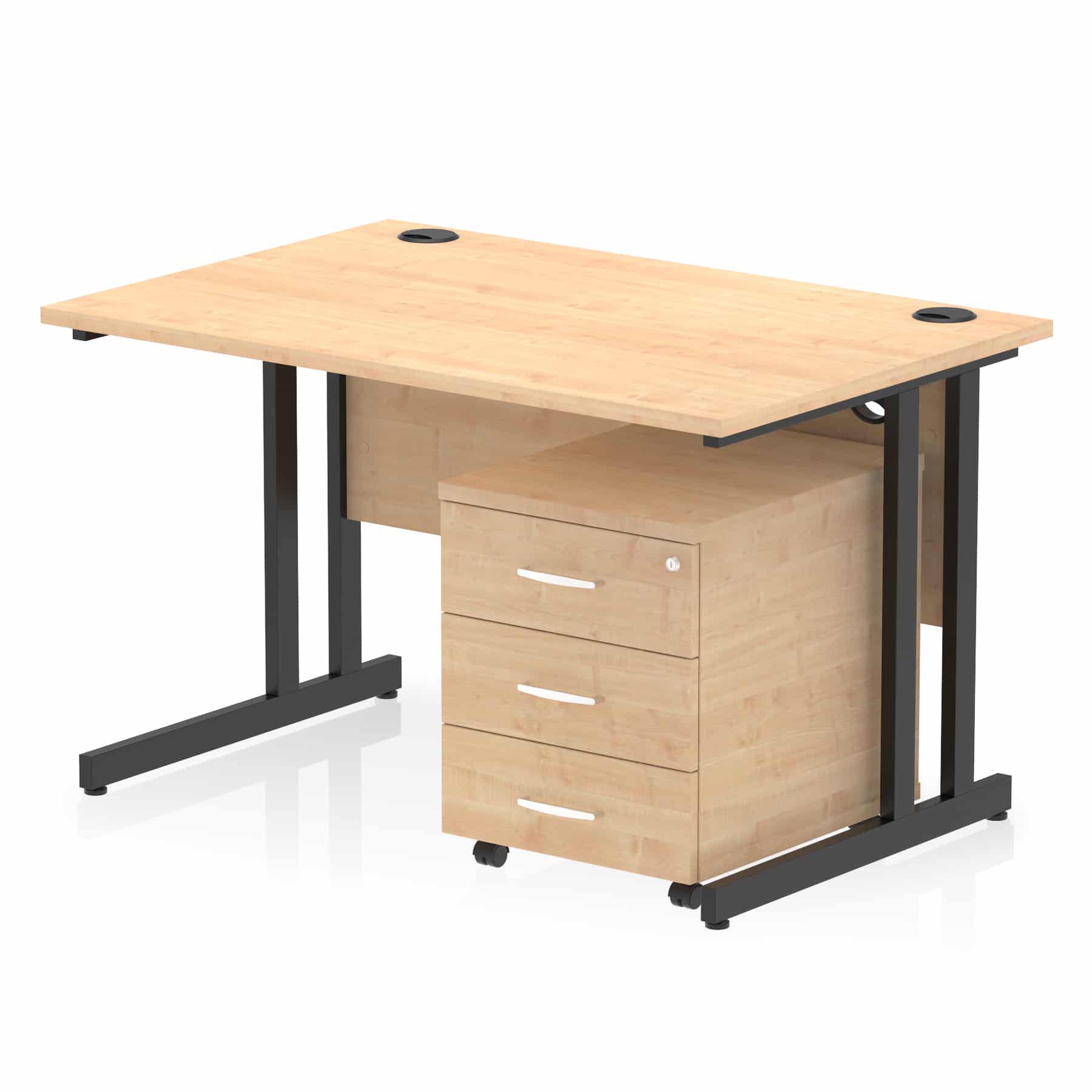 Impulse 1200mm Cantilever Straight Desk With Mobile Pedestal - Image 35