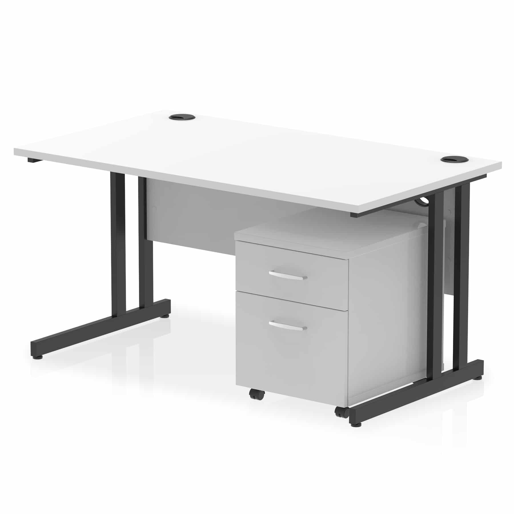Impulse 1400mm Cantilever Straight Desk With Mobile Pedestal - Image 30